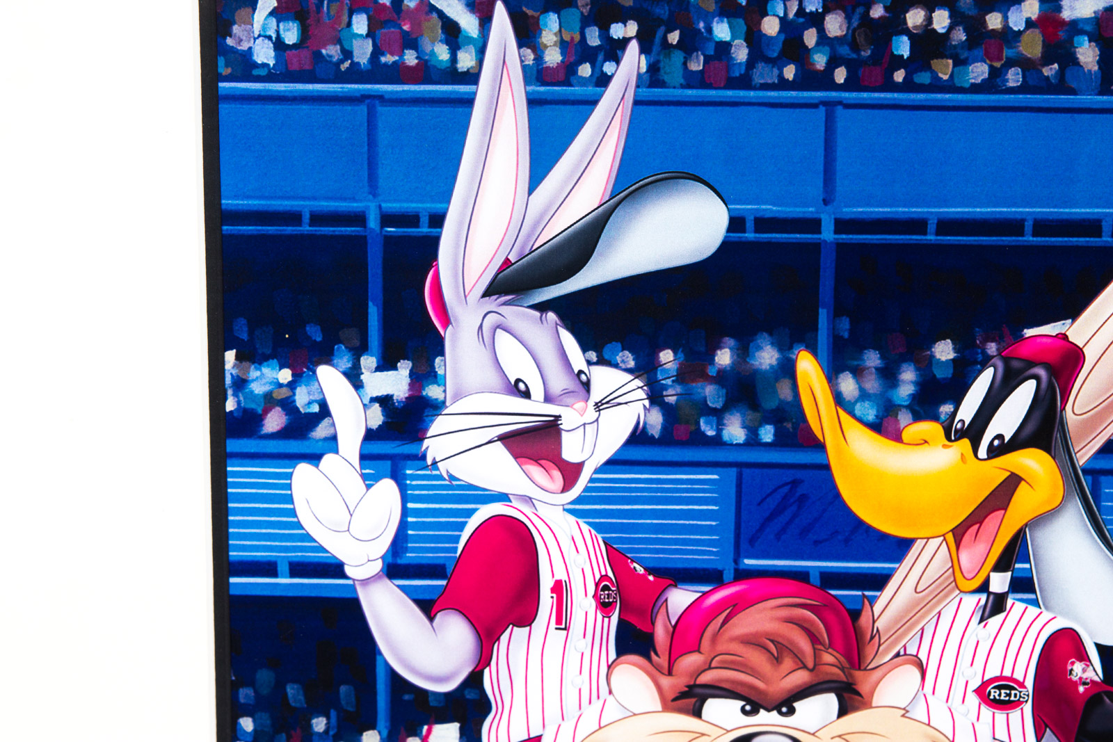 Austin Kearns Signed Looney Tunes "At the Plate" Cincinnati Reds Lithograph