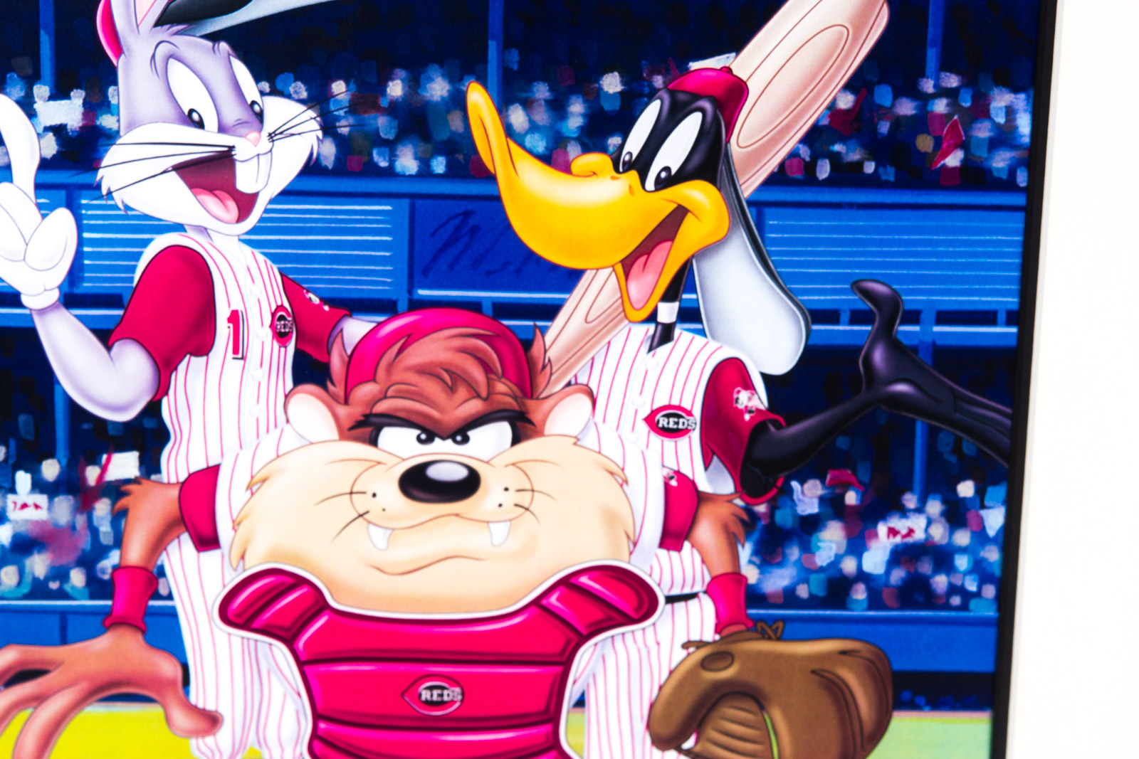 Austin Kearns Signed Looney Tunes "At the Plate" Cincinnati Reds Lithograph