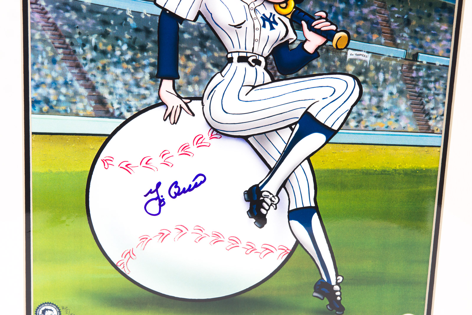 Yogi Berra Signed "Betty on Deck" New York Yankees Lithograph