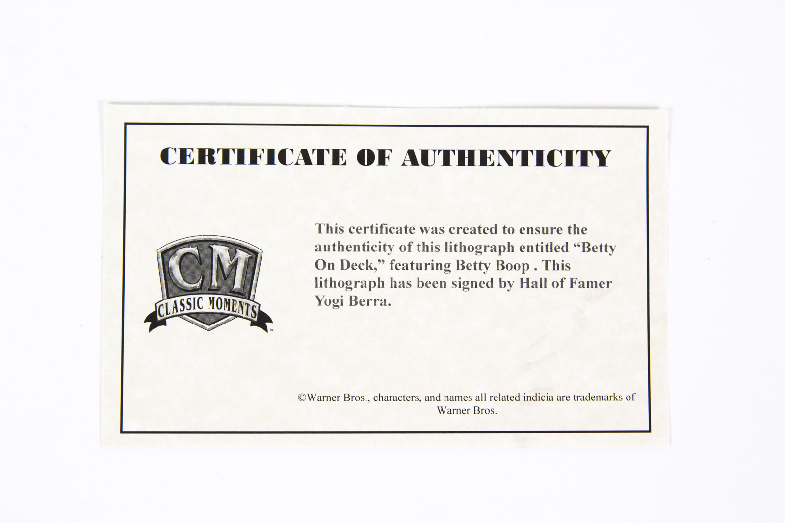 Yogi Berra Signed "Betty on Deck" New York Yankees Lithograph