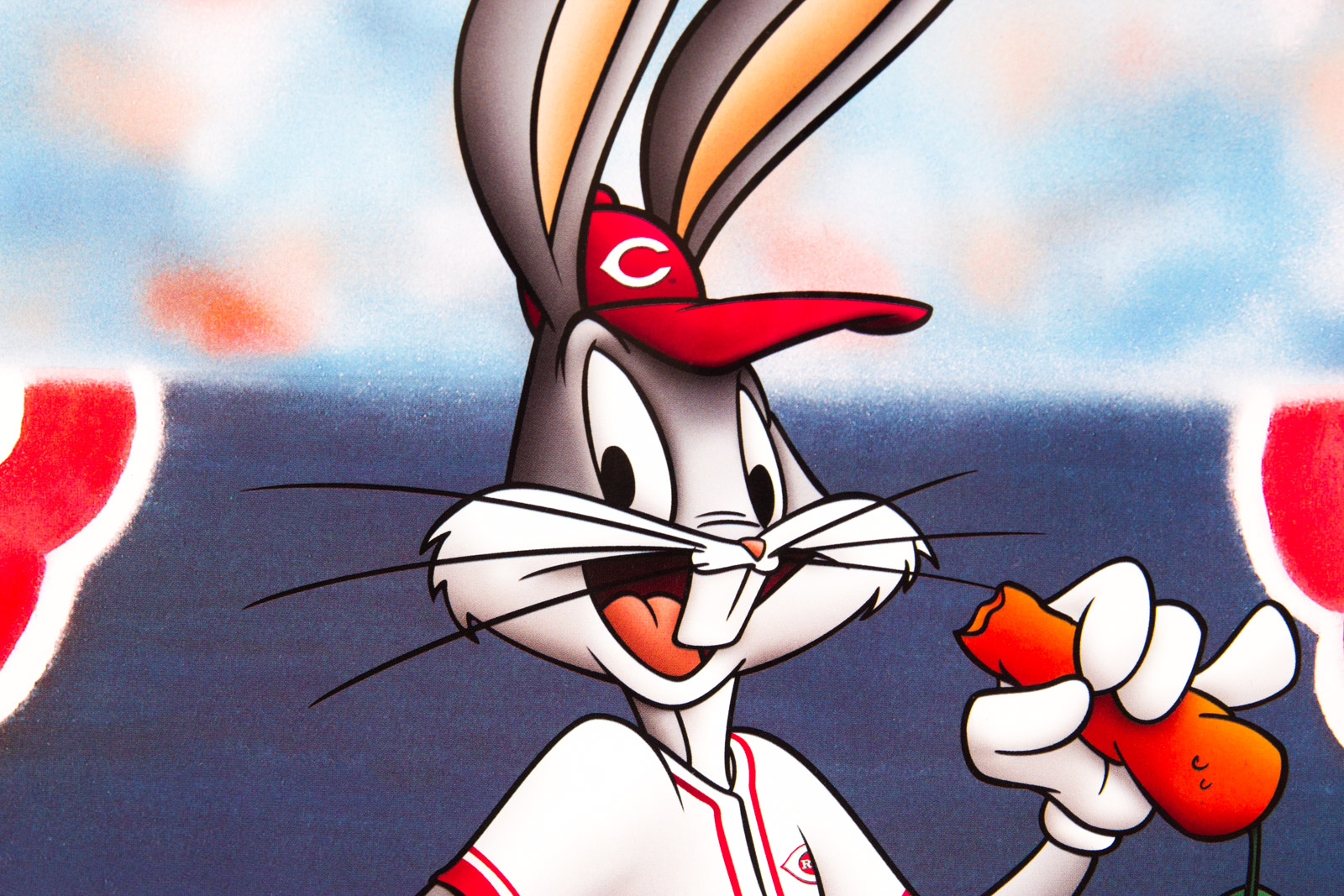 Looney Tunes "Bugs on the Mound" Cincinnati Reds Offset Lithograph