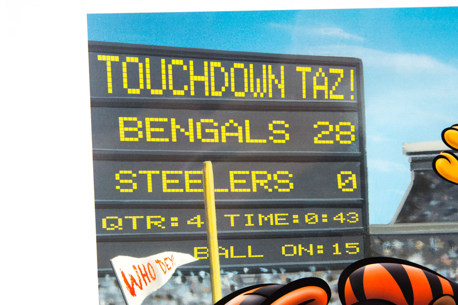 Looney Tunes "Touch Down Taz" Cincinnati Bengals Offset Lithograph
