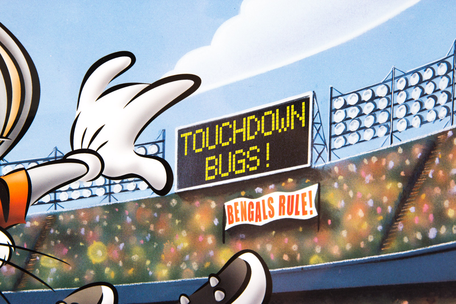 Ickey Woods Signed Looney Tunes "Touch Down Bugs" Cincinnati Bengals Offset Lithograph