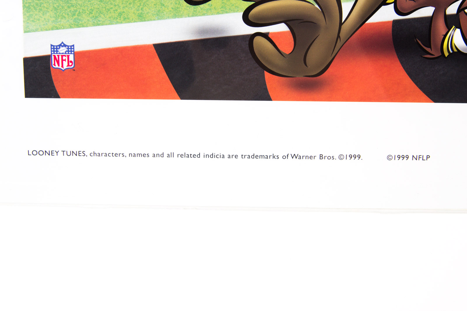 Ickey Woods Signed Looney Tunes "Touch Down Bugs" Cincinnati Bengals Offset Lithograph