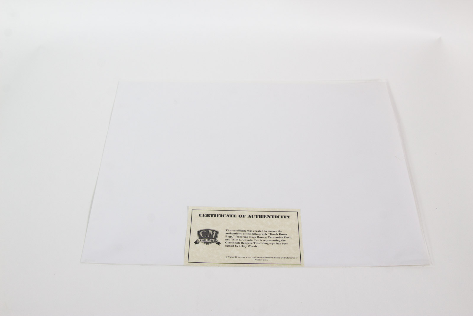 Ickey Woods Signed Looney Tunes "Touch Down Bugs" Cincinnati Bengals Offset Lithograph