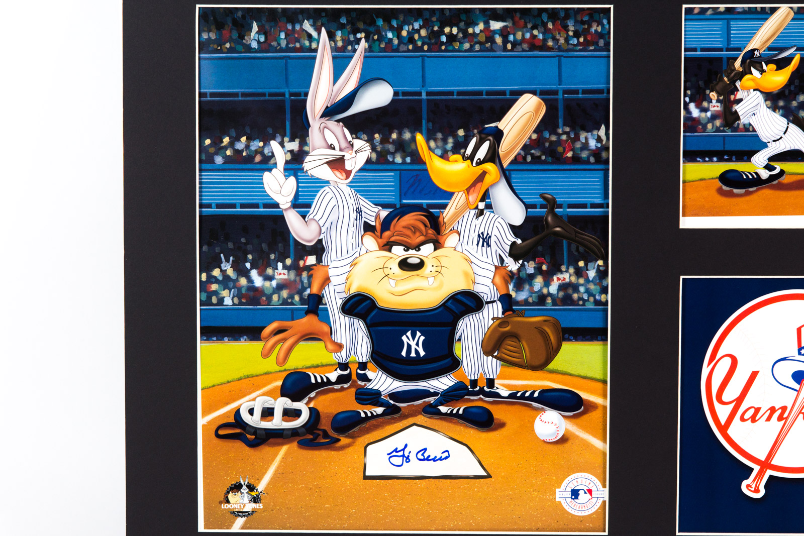 Yogi Berra Signed Looney Tunes "At the Plate" New York Yankees Lithograph