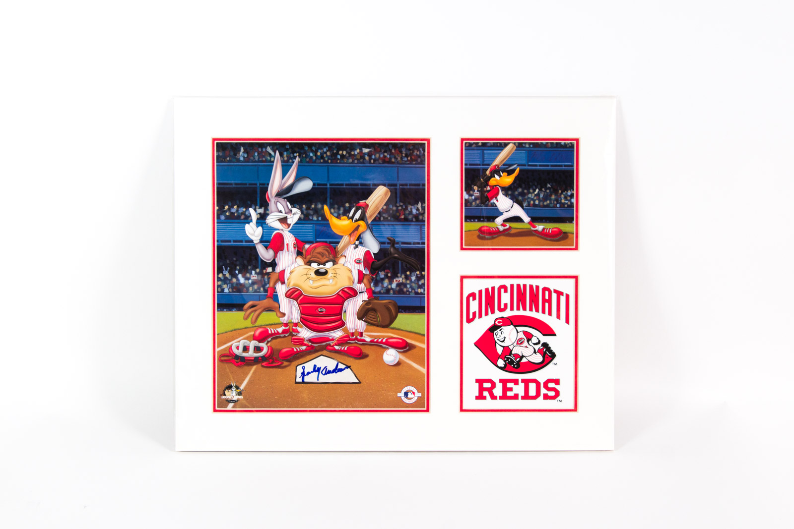 Sparky Anderson Signed Looney Tunes "At the Plate" Cincinnati Reds Offset Lithograph