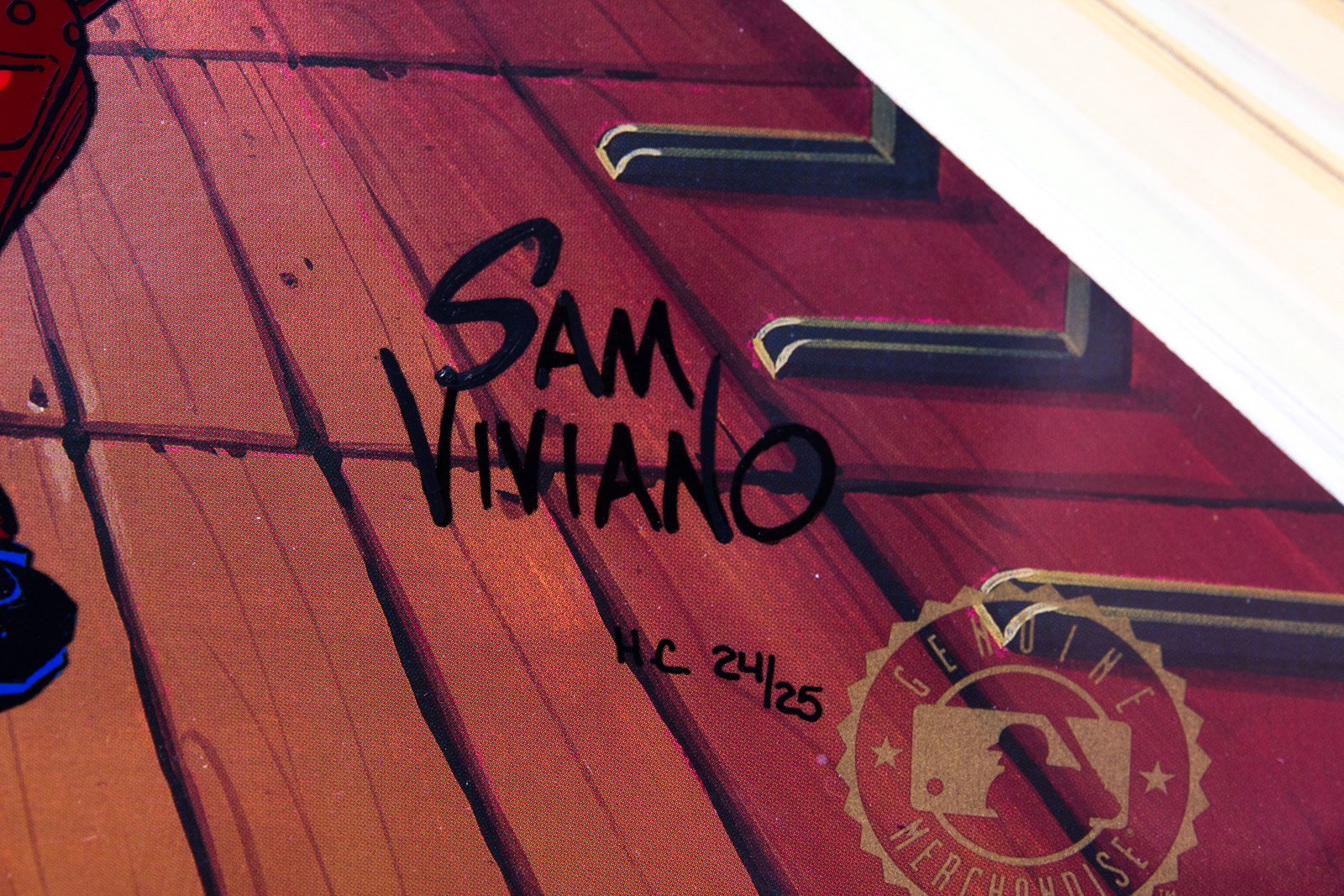 Sam Viviano Hand Painted "Johnny Bench" Animation Cel Signed by Johnny Bench