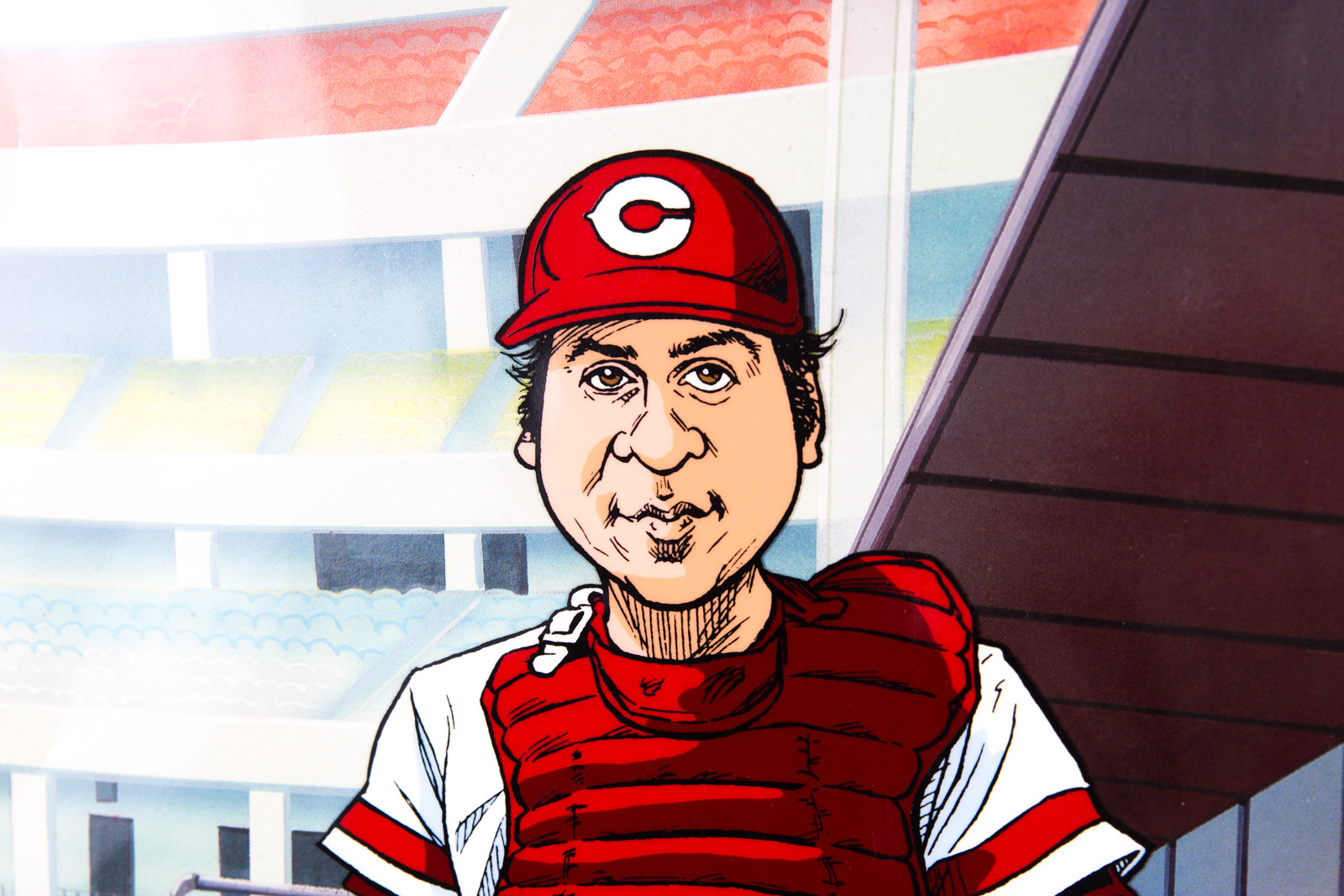 Sam Viviano Hand Painted "Johnny Bench" Animation Cel Signed by Johnny Bench