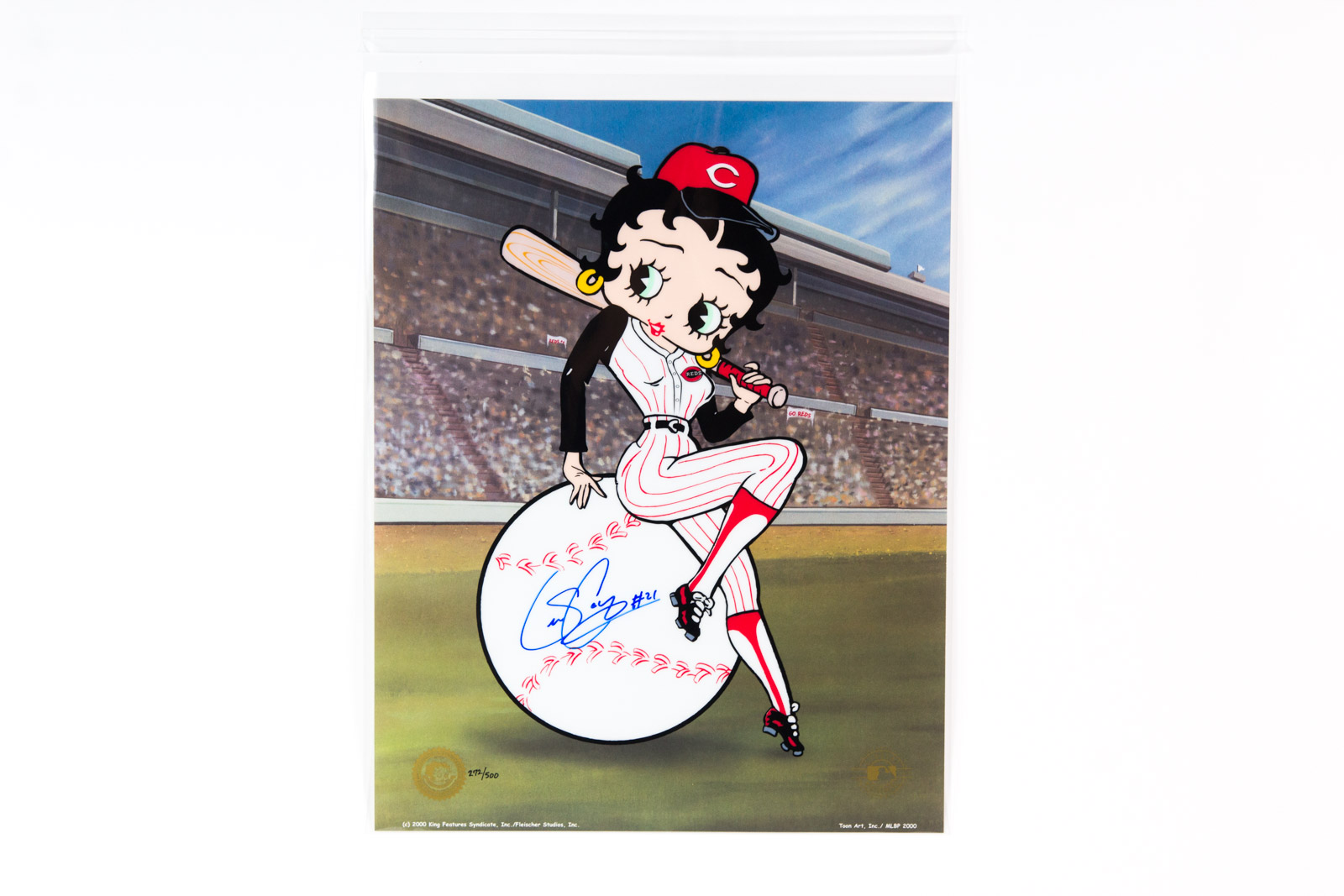 Sean Casey Signed "Betty on Deck" Cincinnati Reds Animation Sericel