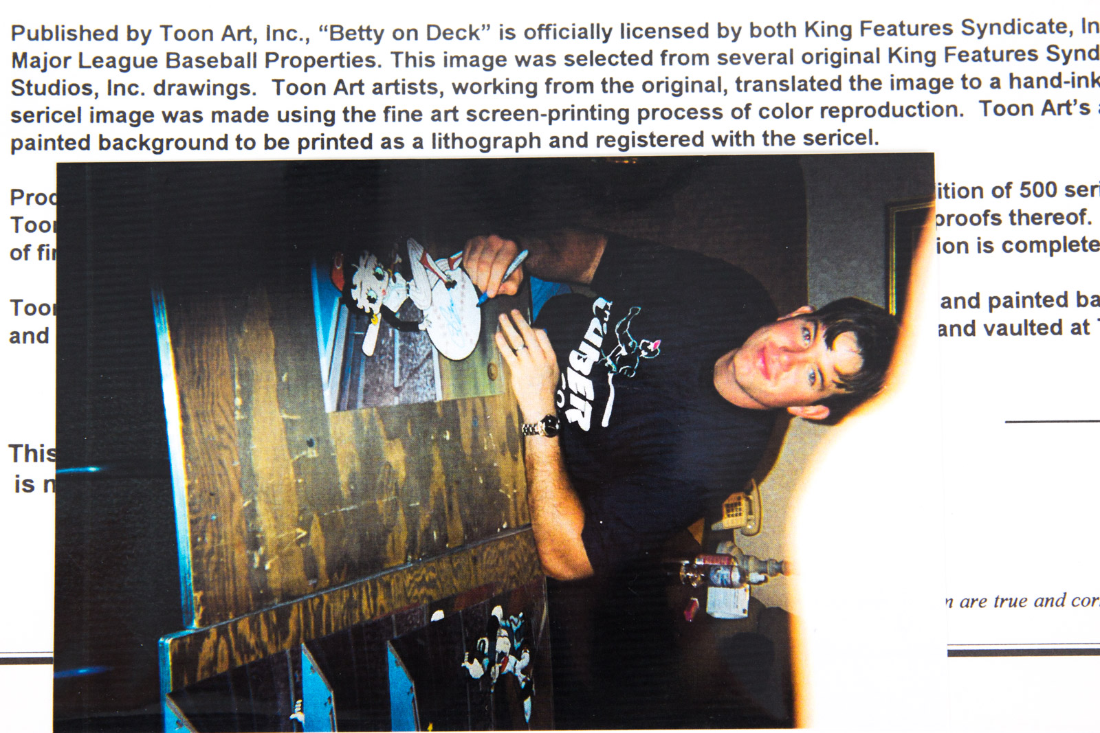 Sean Casey Signed "Betty on Deck" Cincinnati Reds Animation Sericel