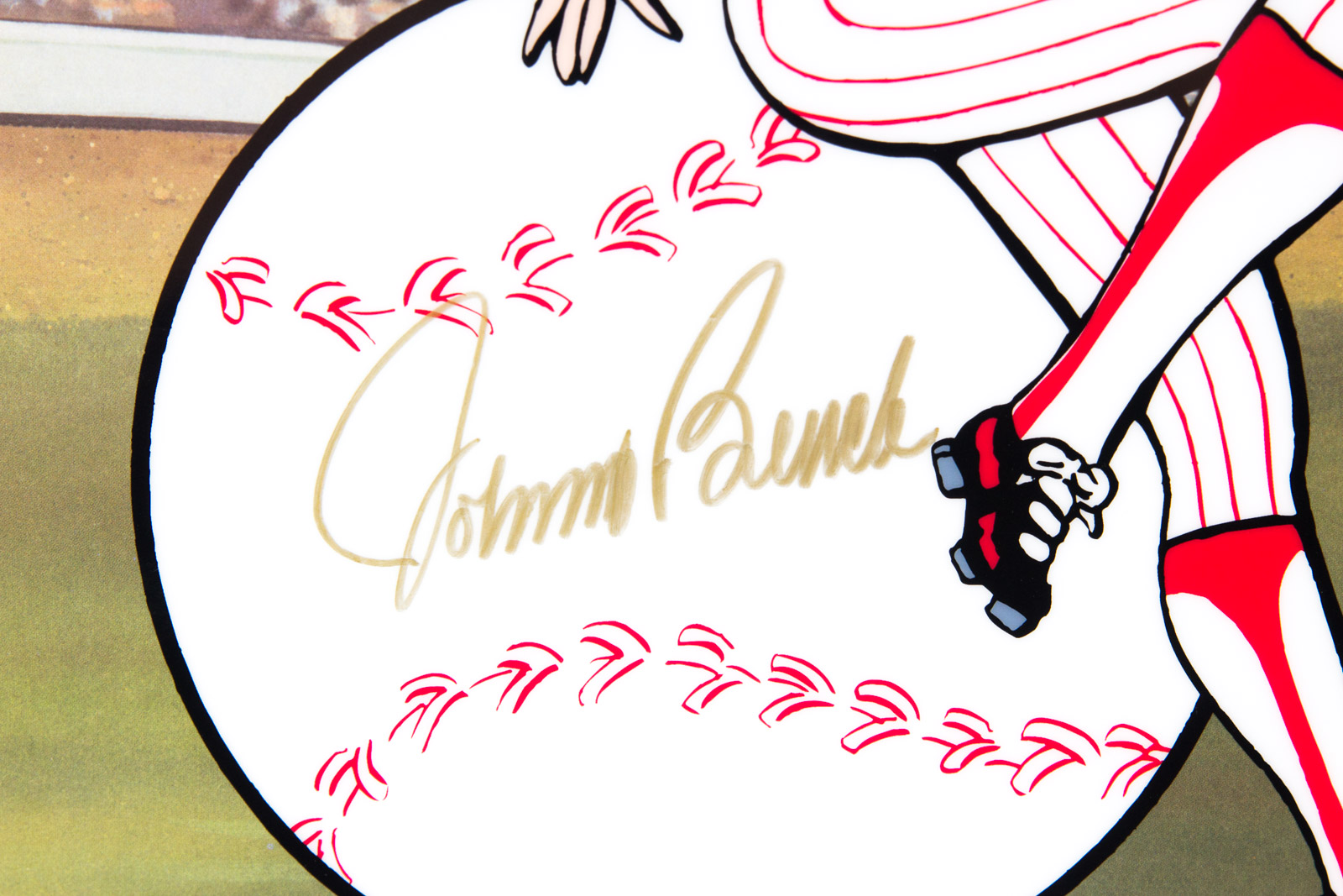 Johnny Bench Signed "Betty on Deck" Cincinnati Reds Animation Cel