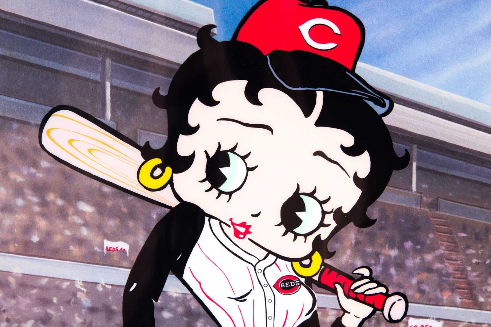 Johnny Bench Signed "Betty on Deck" Cincinnati Reds Animation Cel