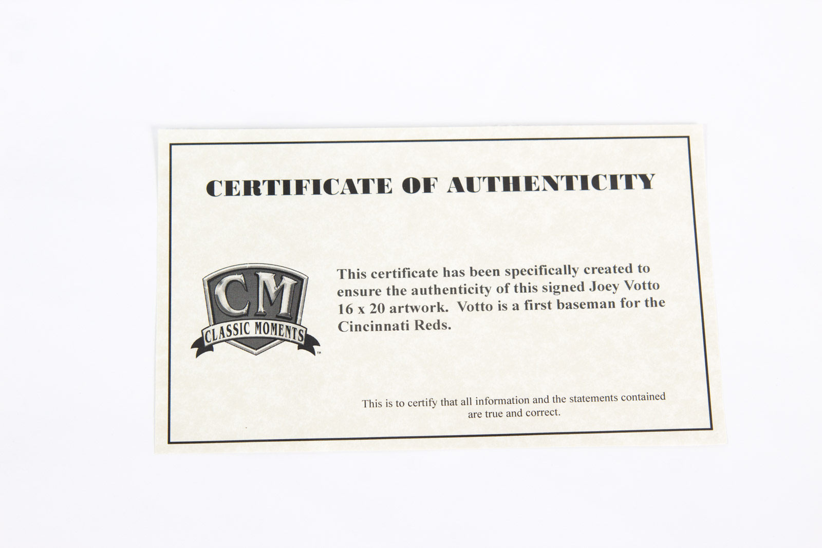 Joey Votto Signed Cincinnati Reds Lithograph