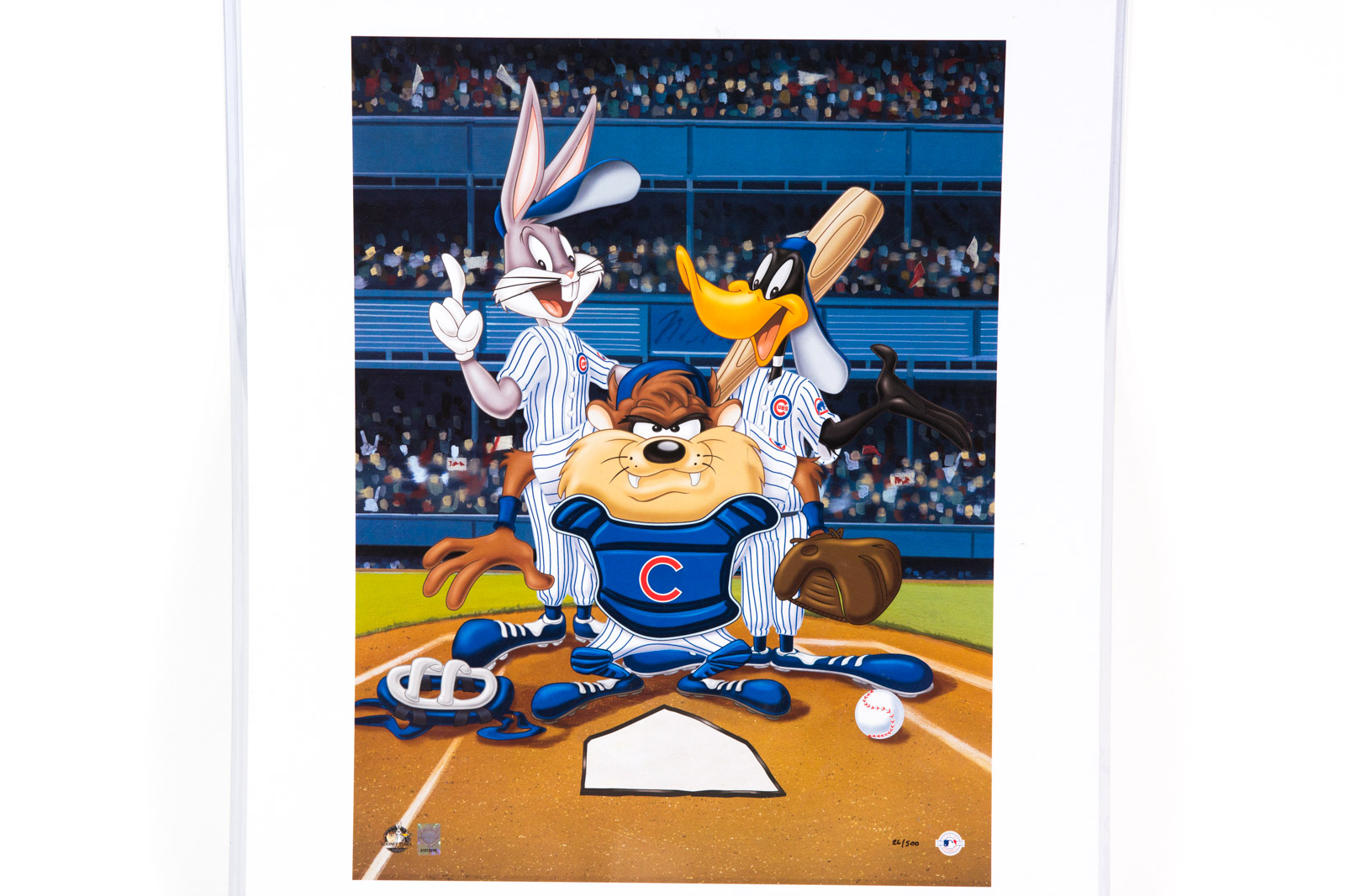 Looney Tunes "At the Plate" Chicago Cubs Lithograph