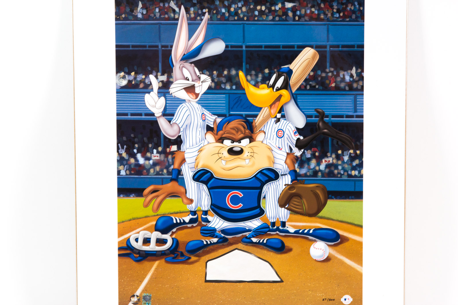 Looney Tunes "At the Plate" Chicago Cubs Lithograph