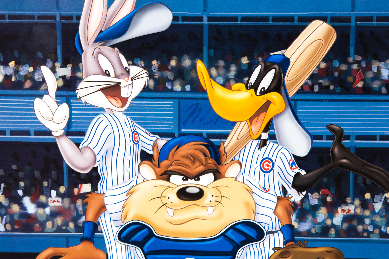 Looney Tunes "At the Plate" Chicago Cubs Lithograph