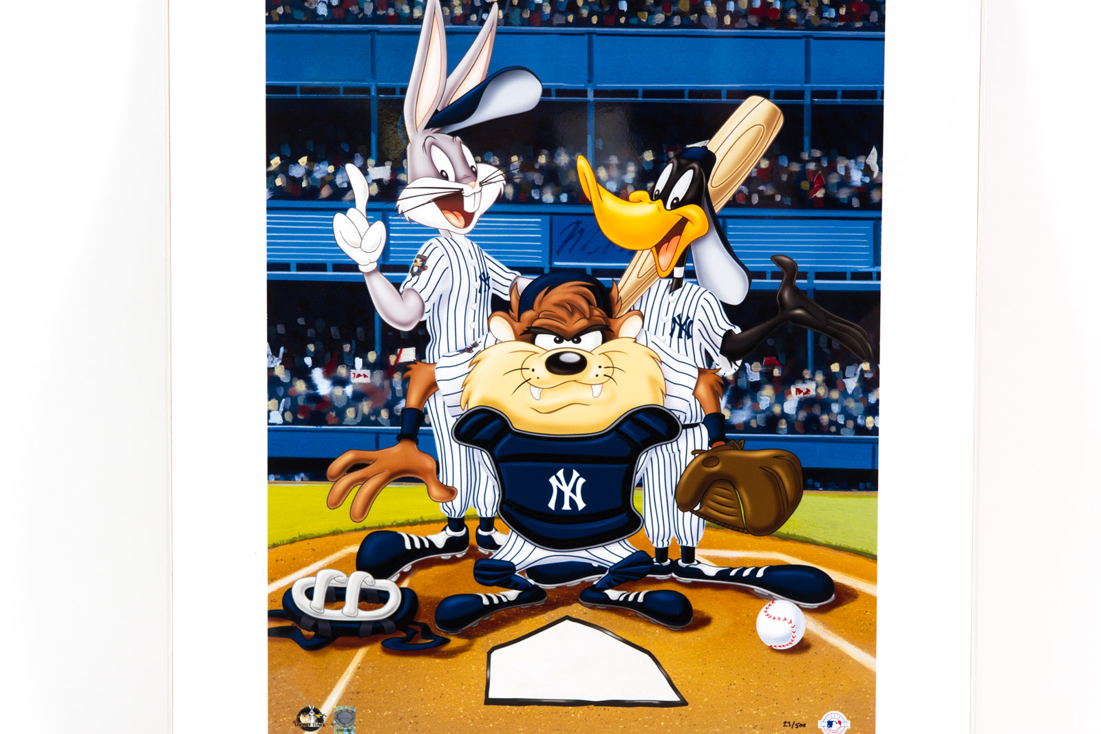 Looney Tunes "At the Plate" New York Yankees Lithograph