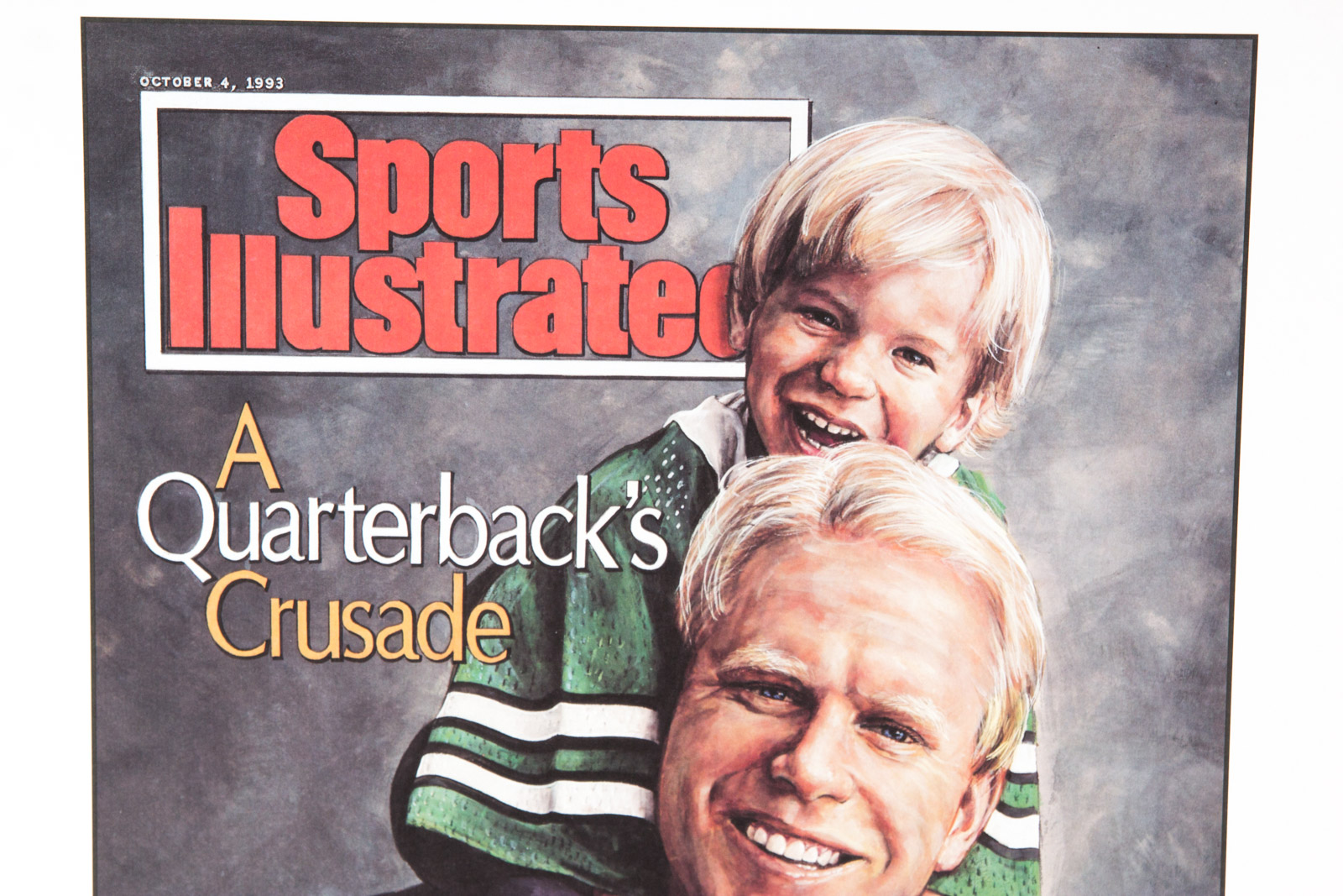 After Doug West Color Lithograph "A Quarterback's Crusade" Signed by Boomer Esiason