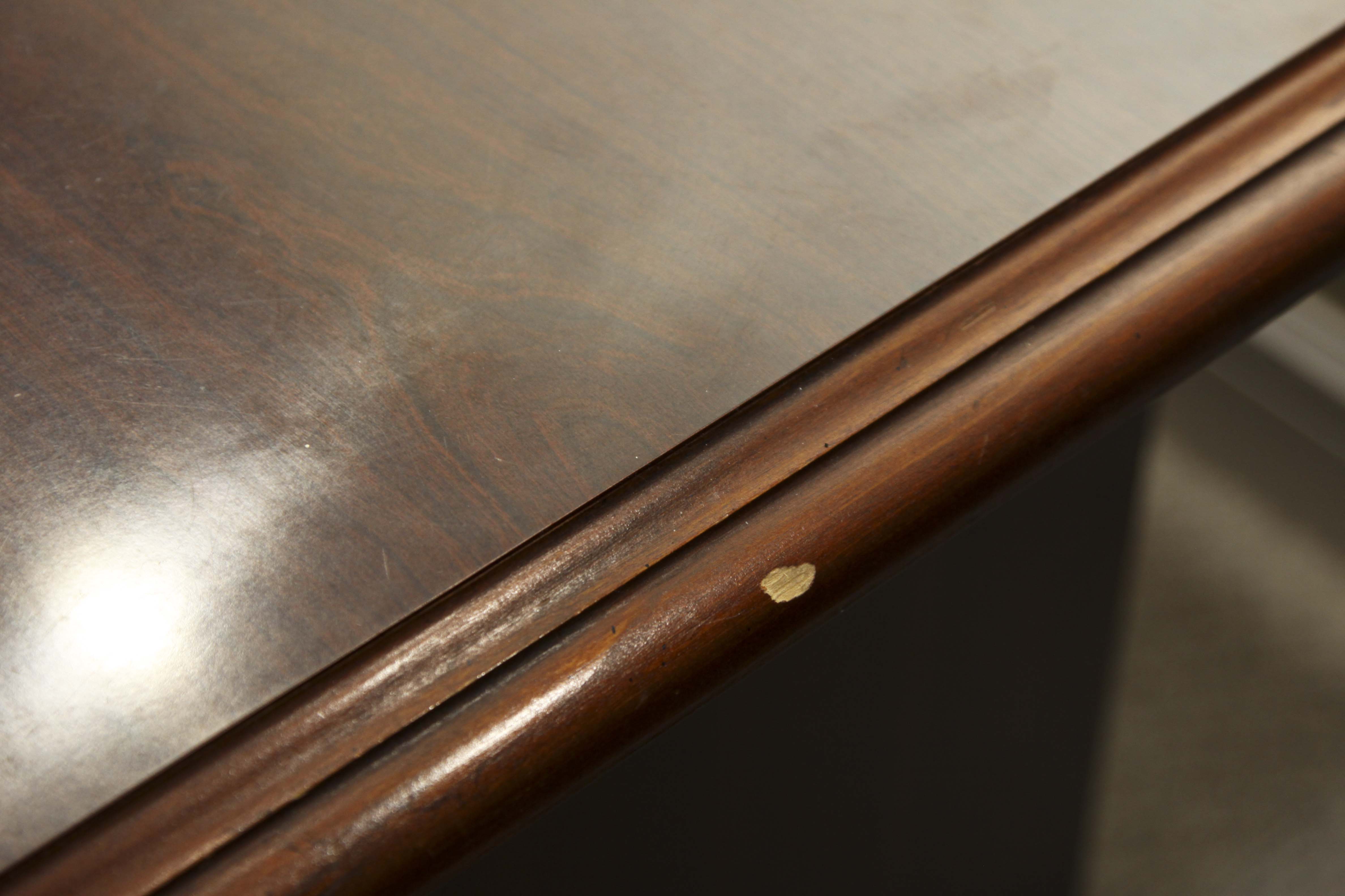 A wooden office desk