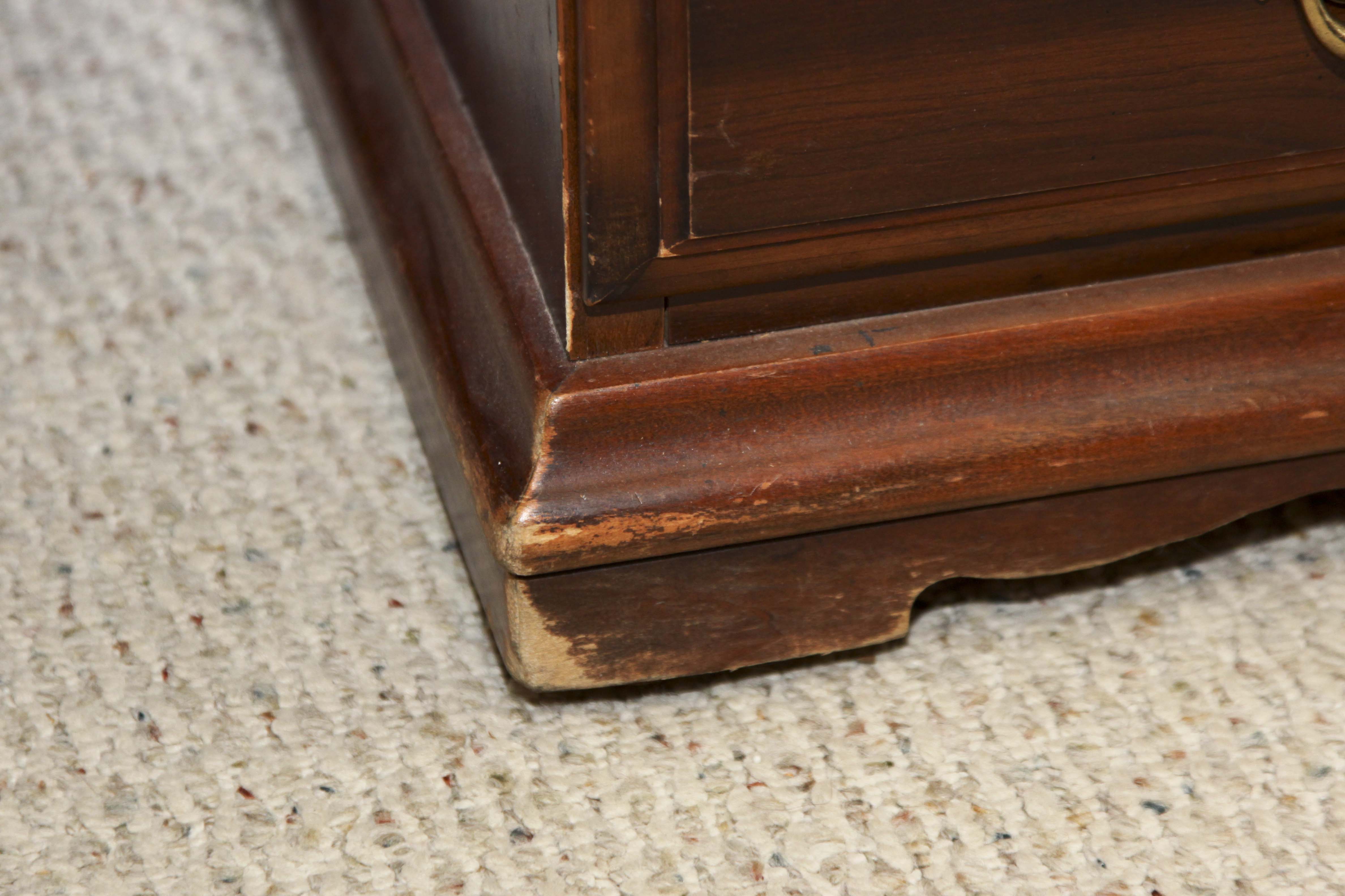 A wooden office desk