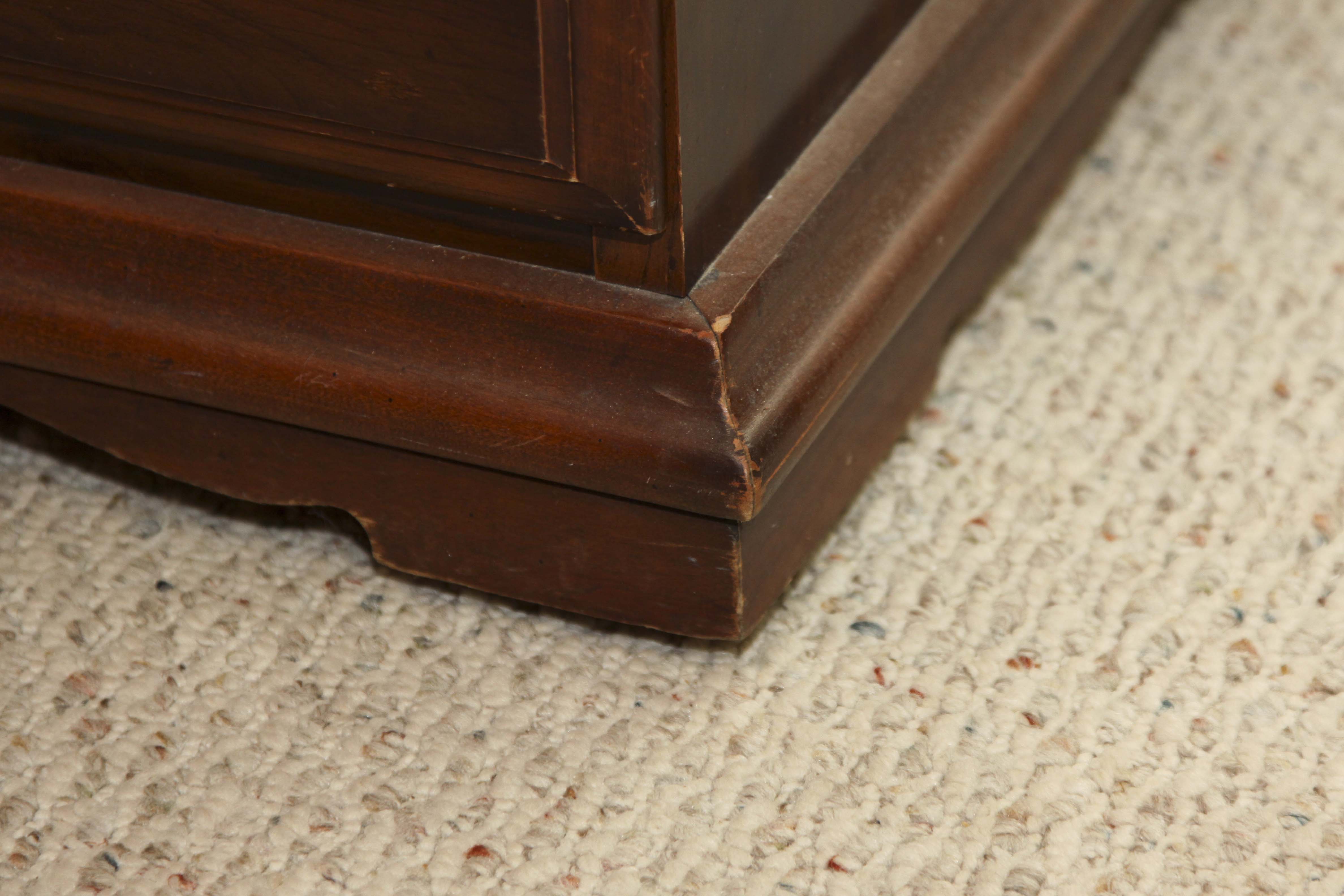 A wooden office desk