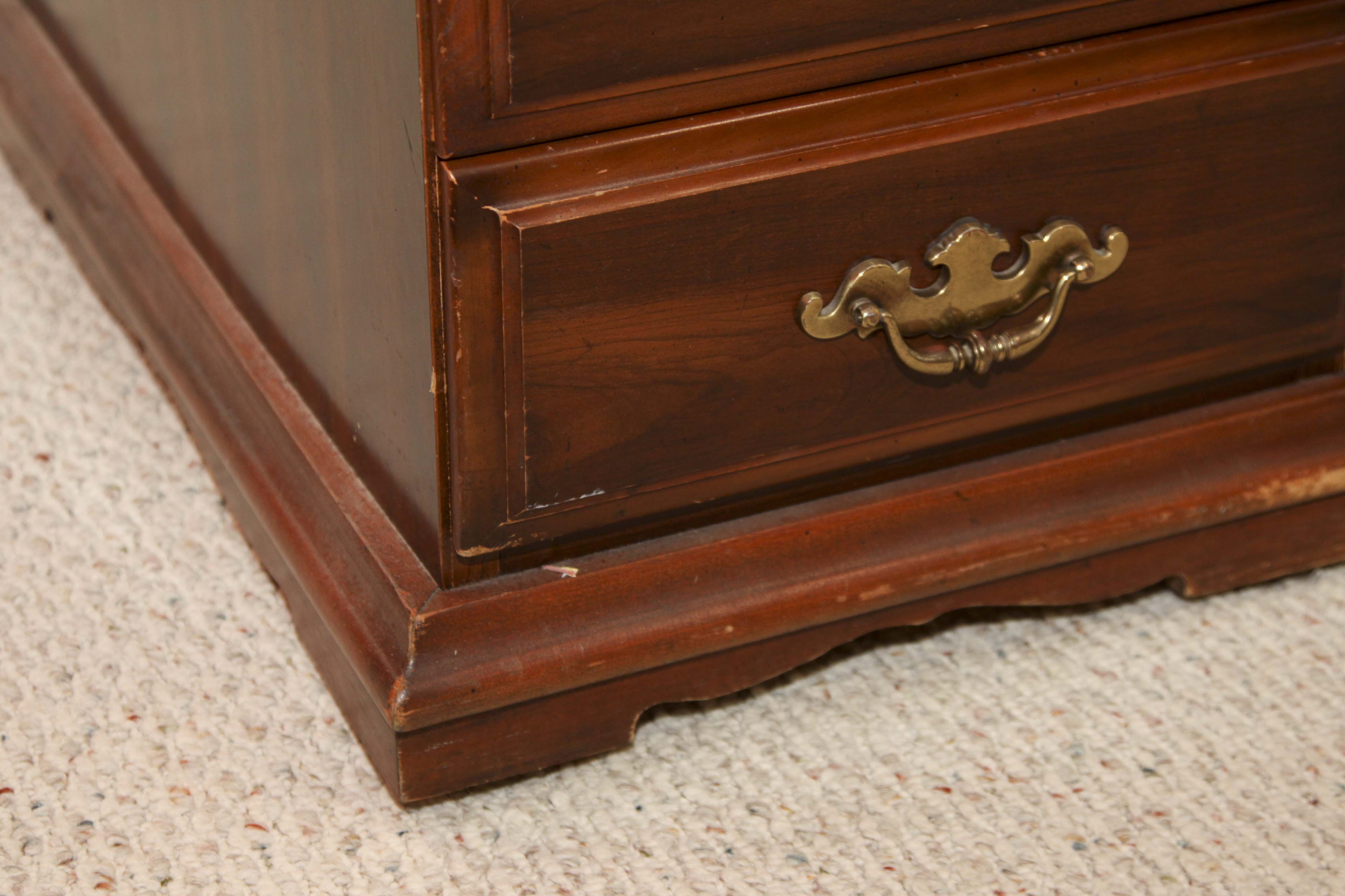 A wooden office desk