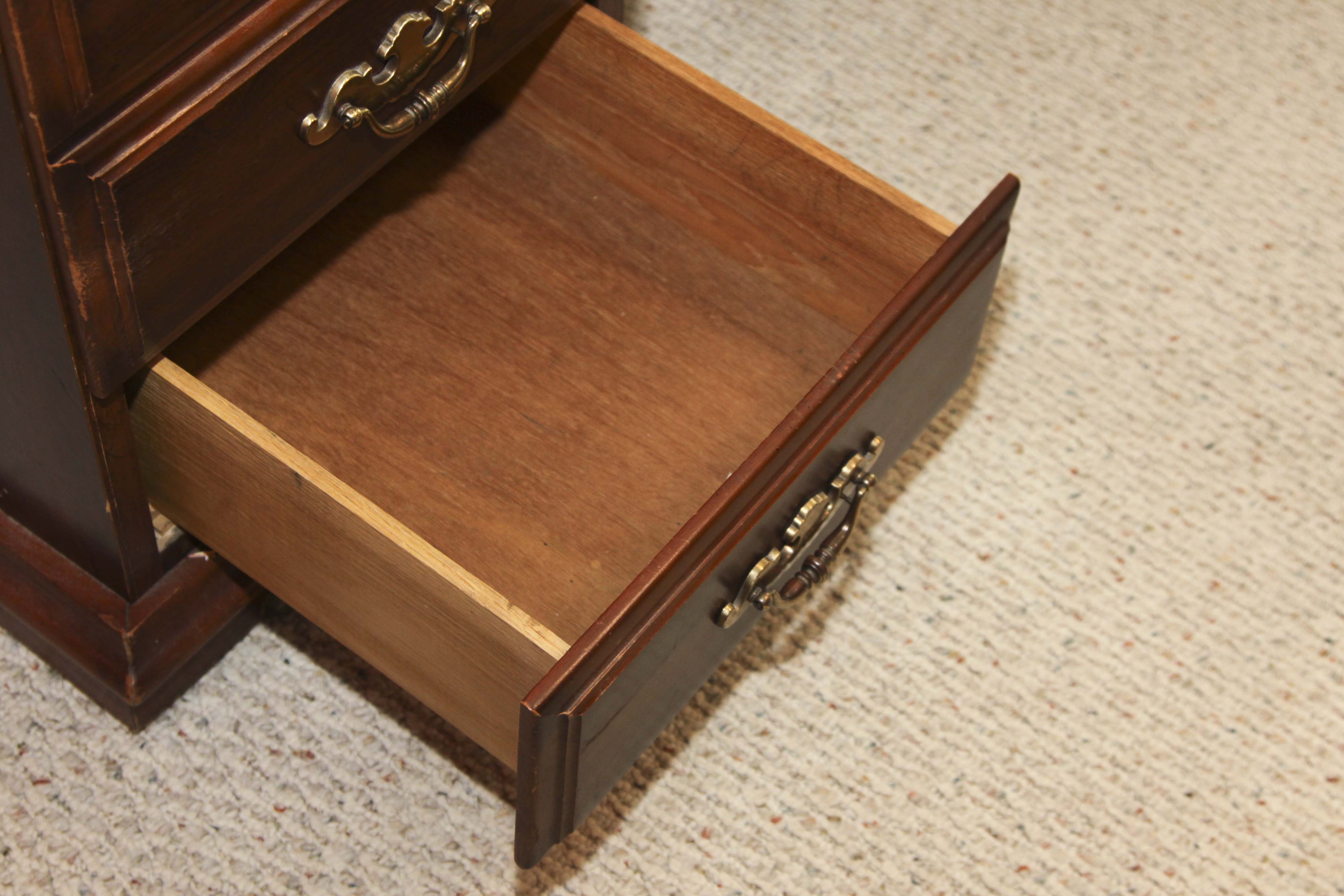 A wooden office desk