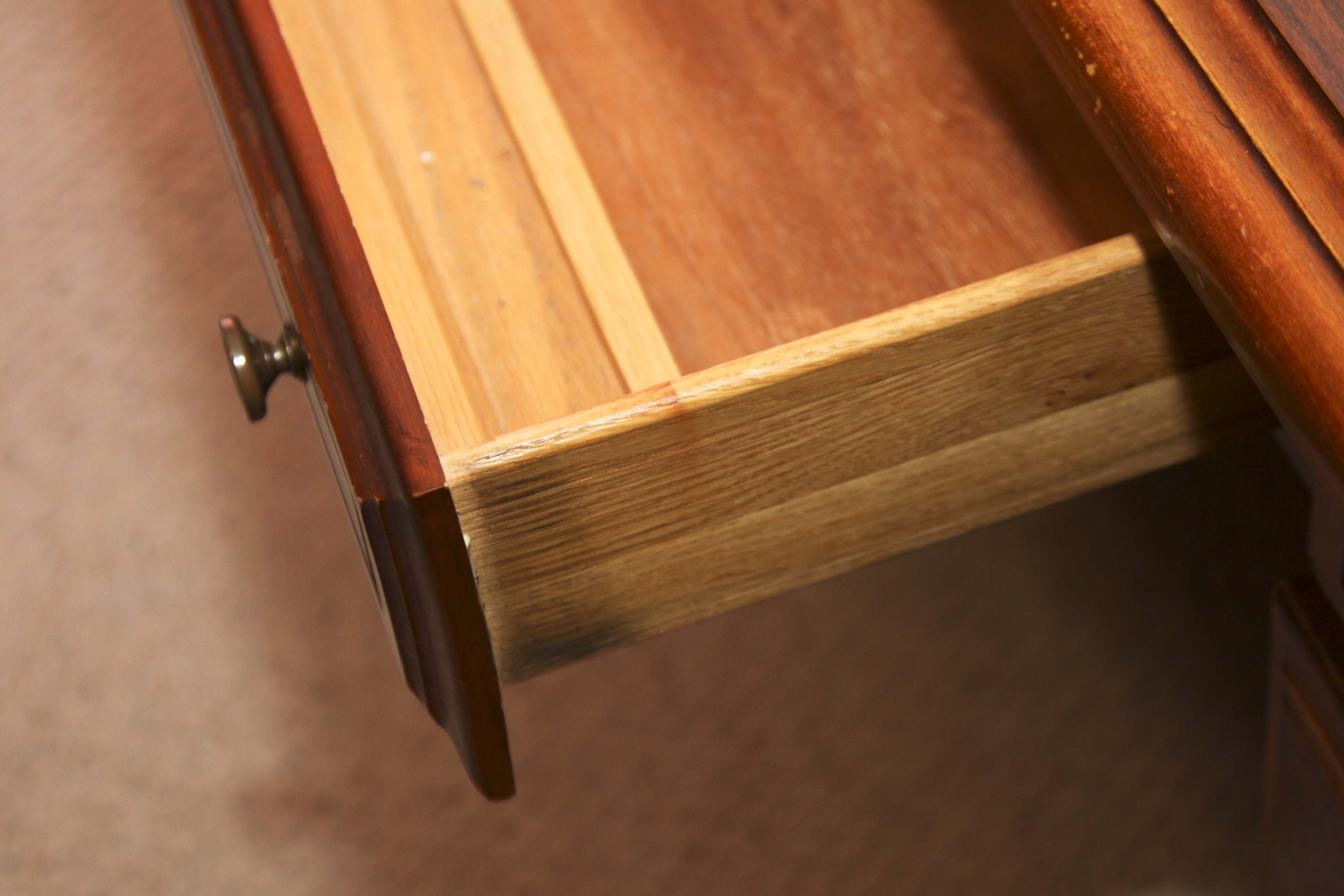 A wooden office desk