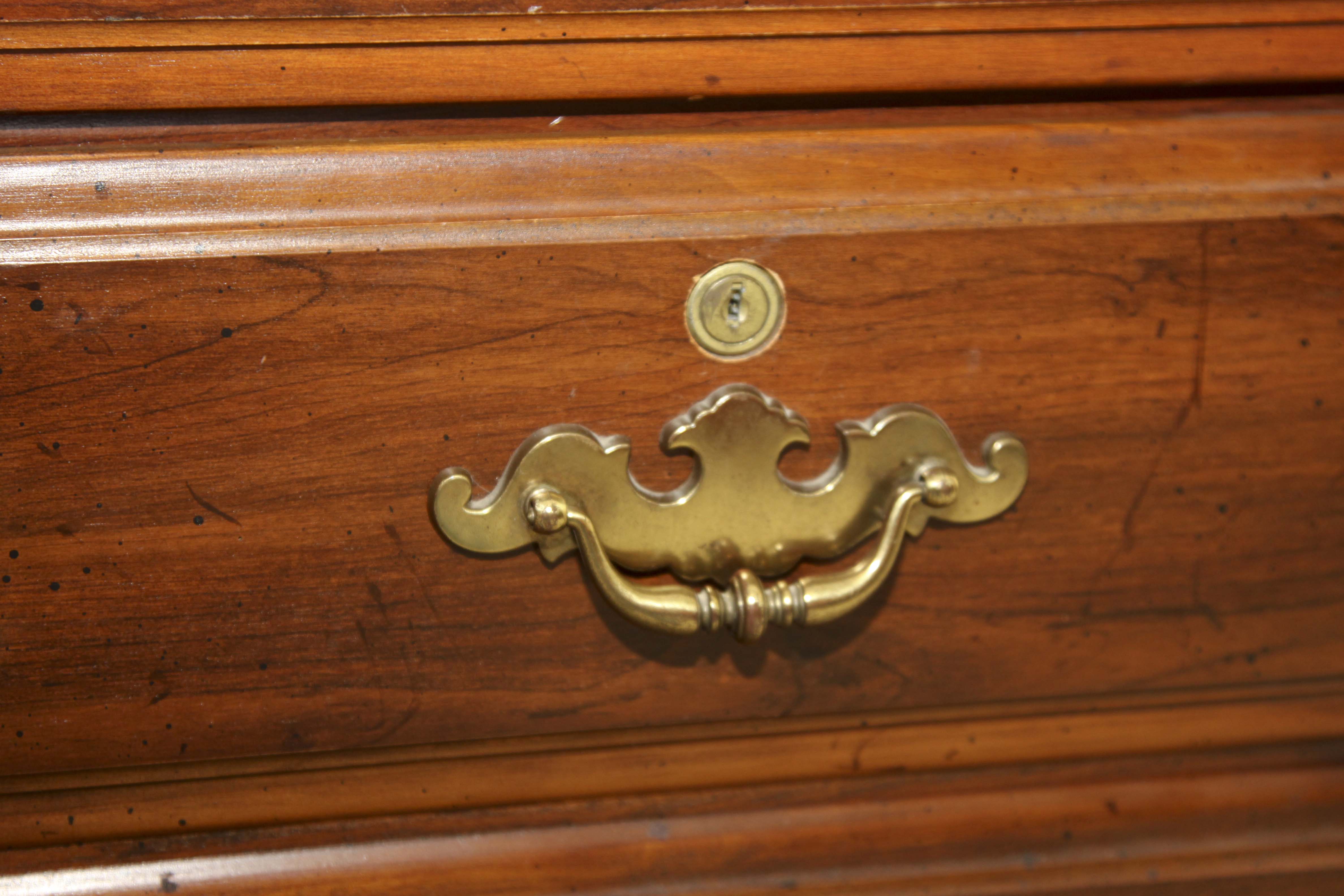 A wooden office desk
