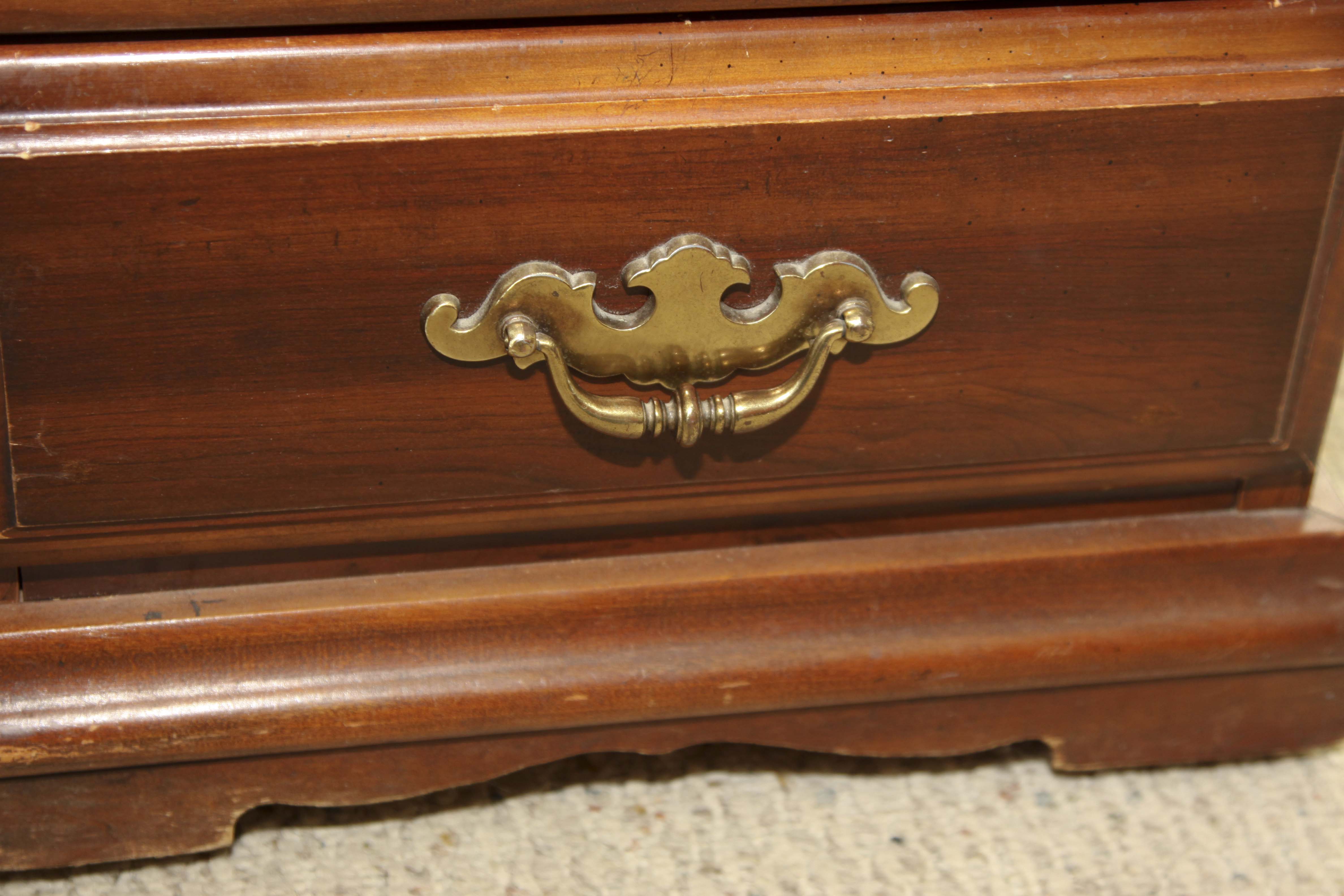 A wooden office desk