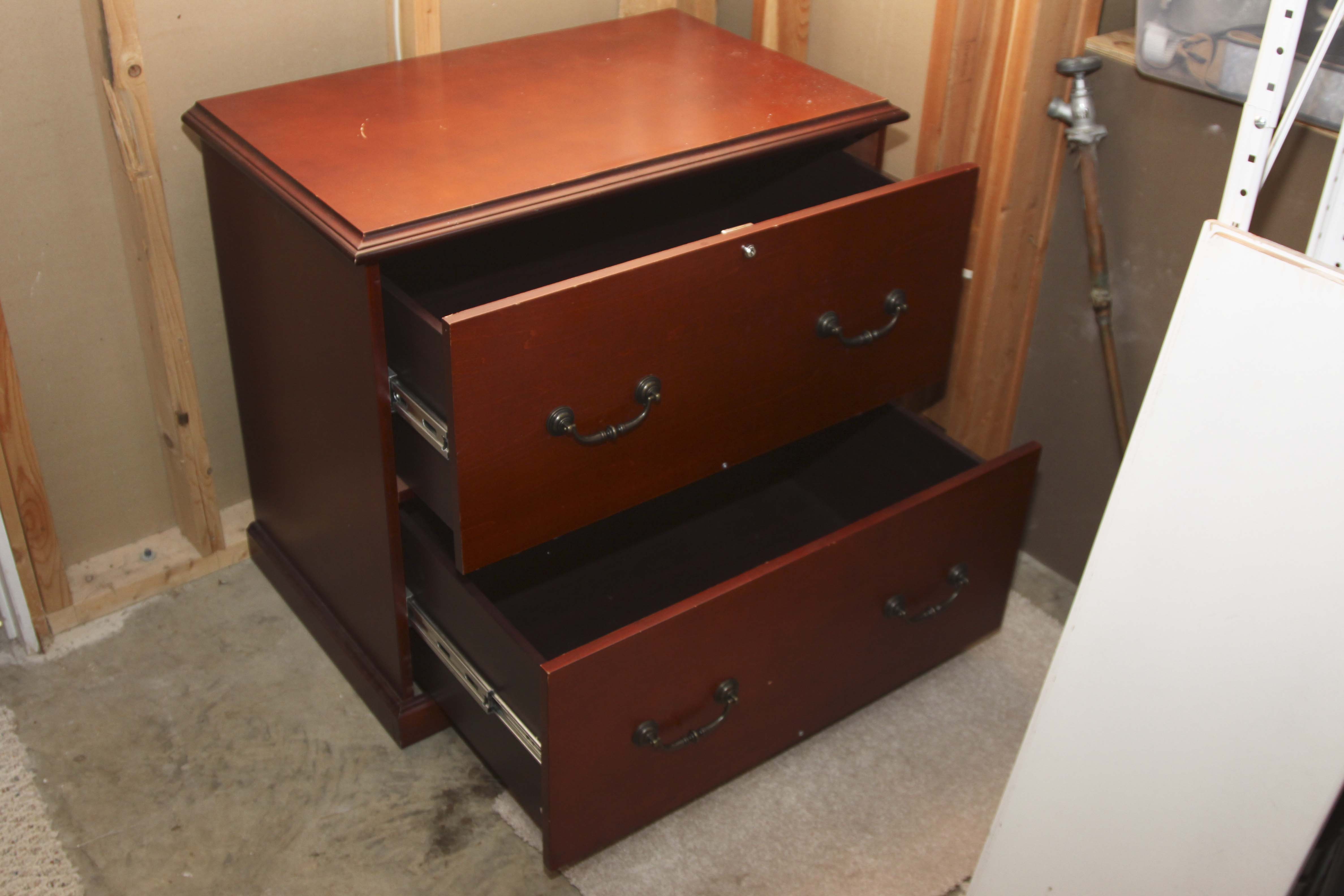 Wood Printer Stand and a Pair of filing Cabinets