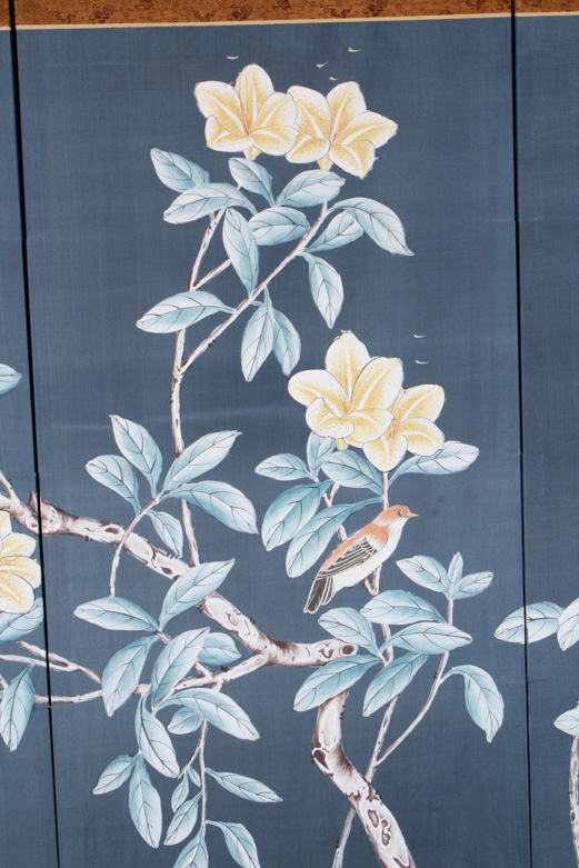 Chinese Four Panel Silk Painting