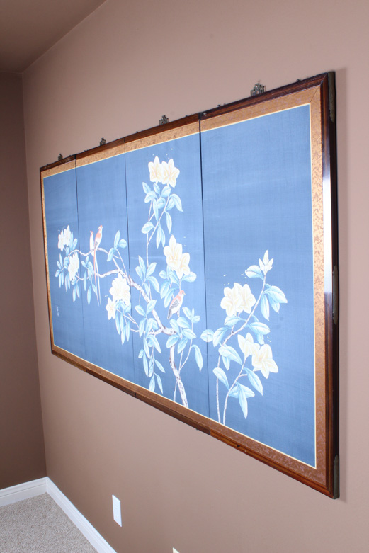 Chinese Four Panel Silk Painting