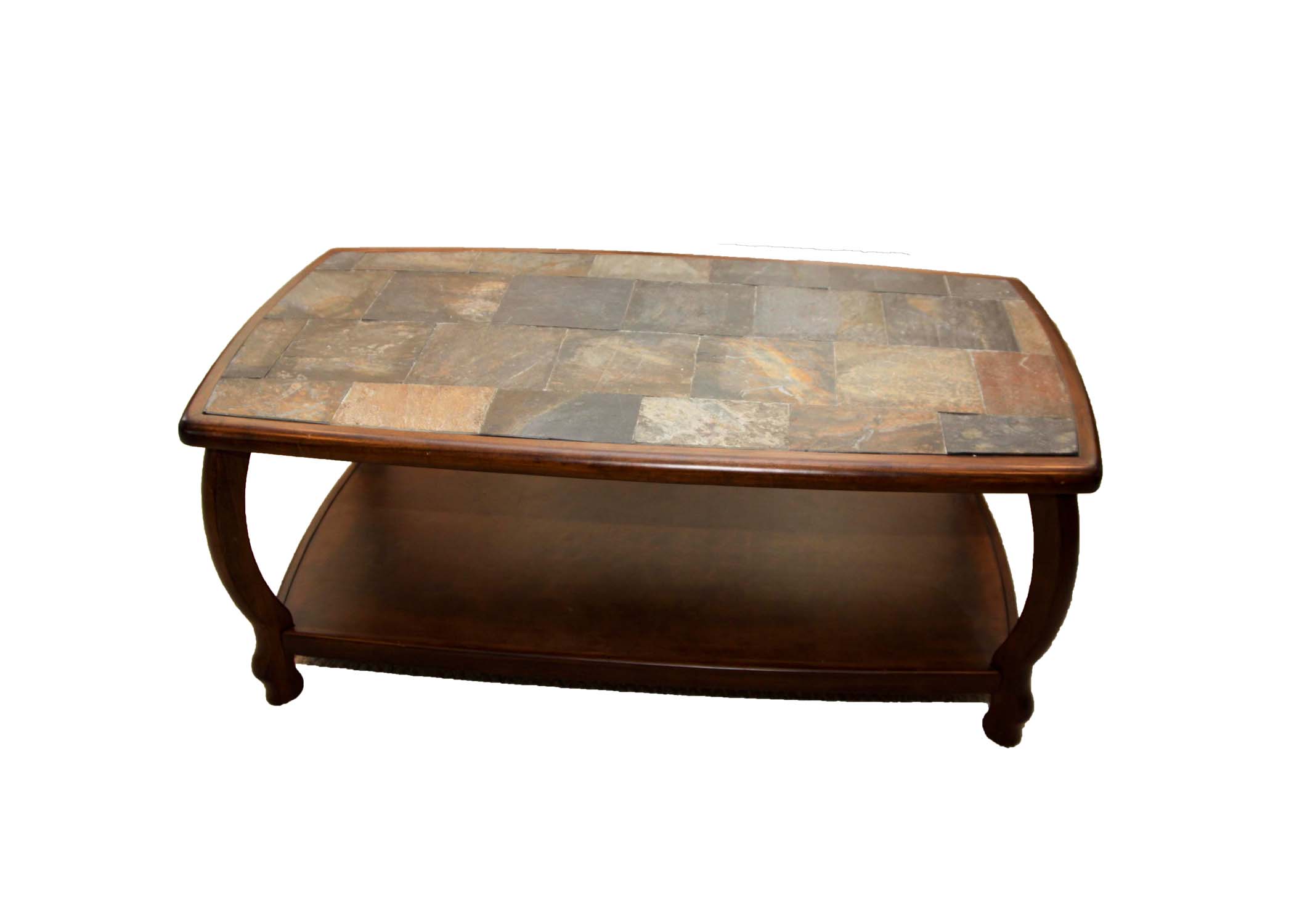Wooden Stone Tile Coffee Table