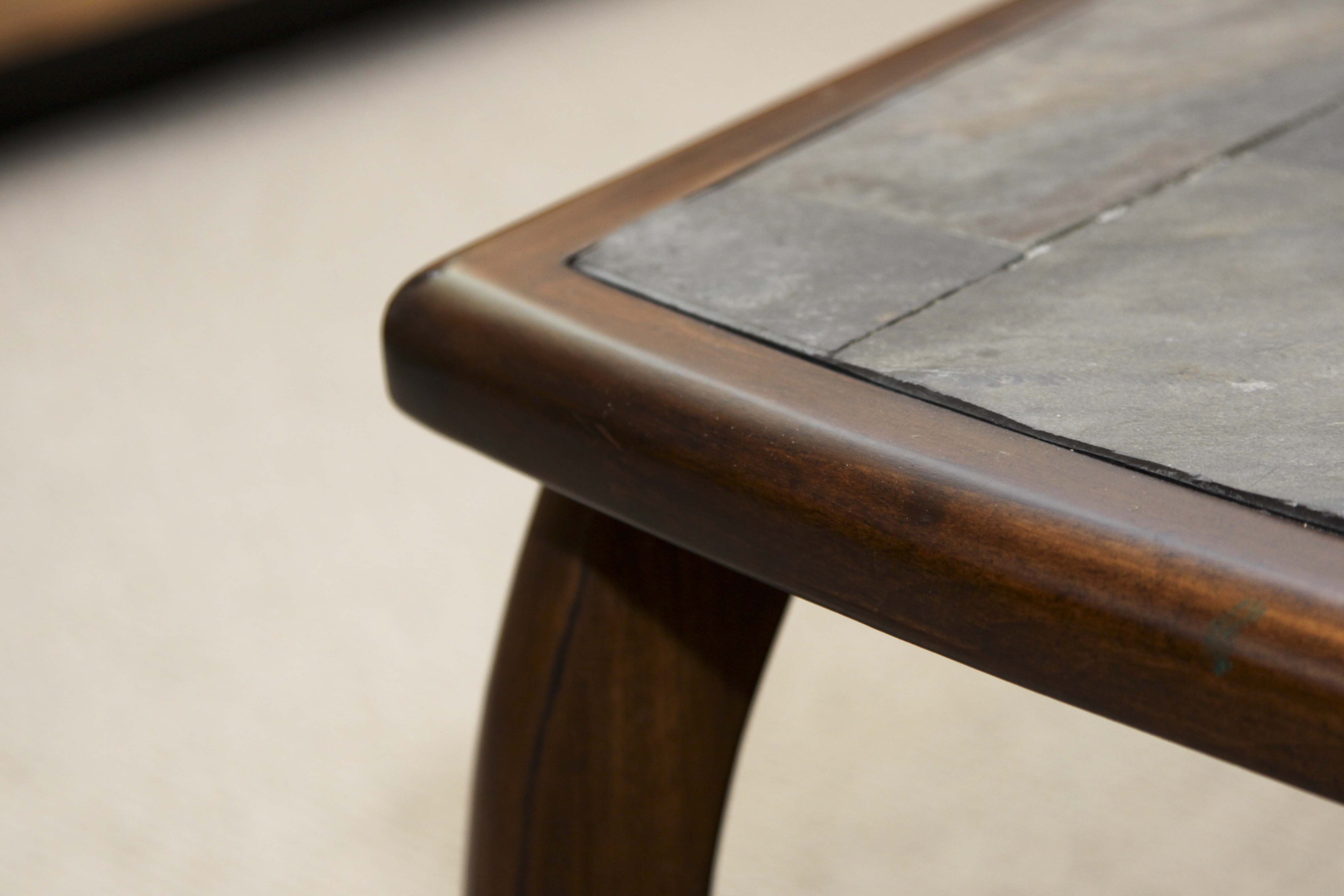 Wooden Stone Tile Coffee Table