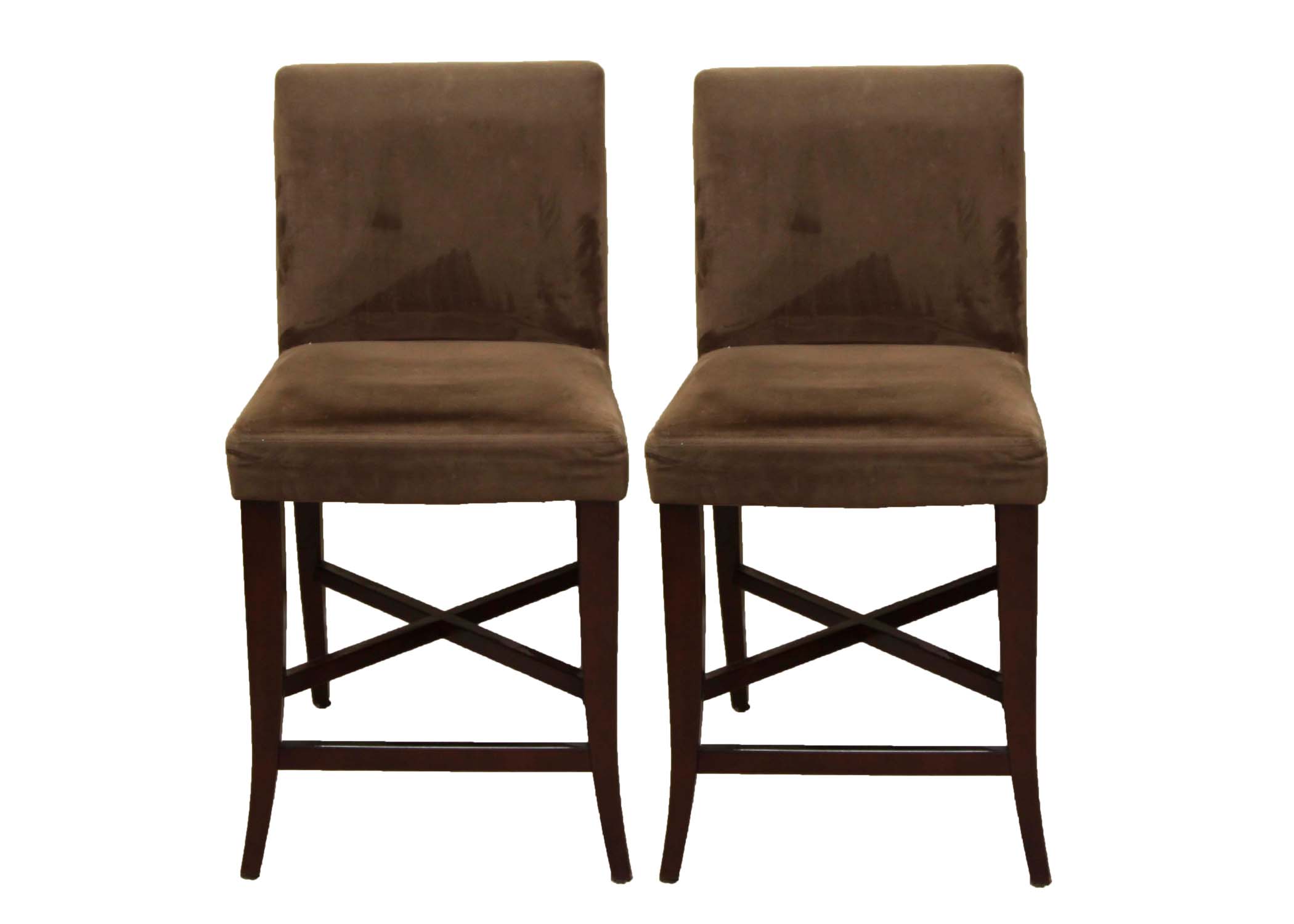 A Pair of Upholstered Counter Stools