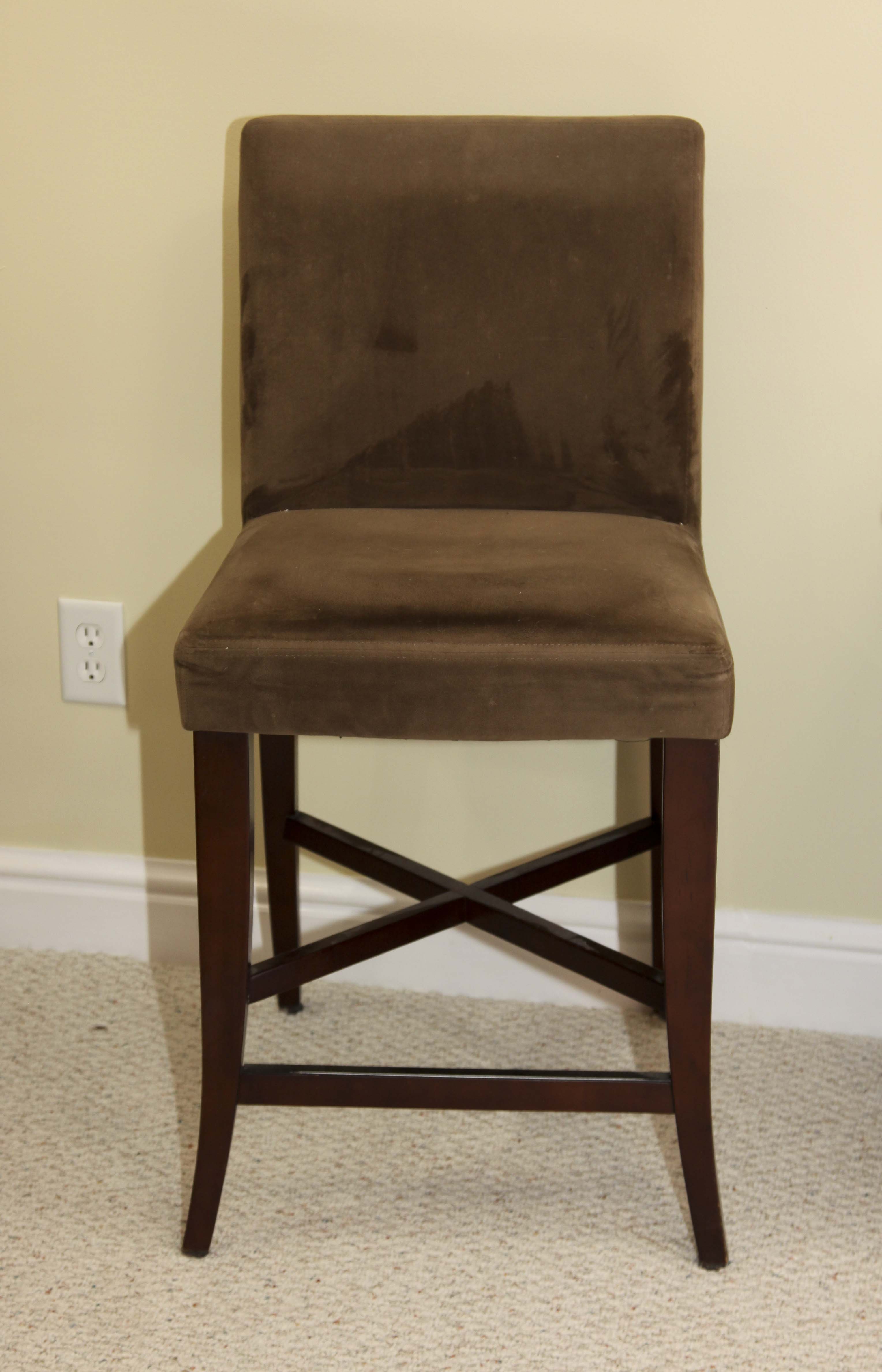 A Pair of Upholstered Counter Stools