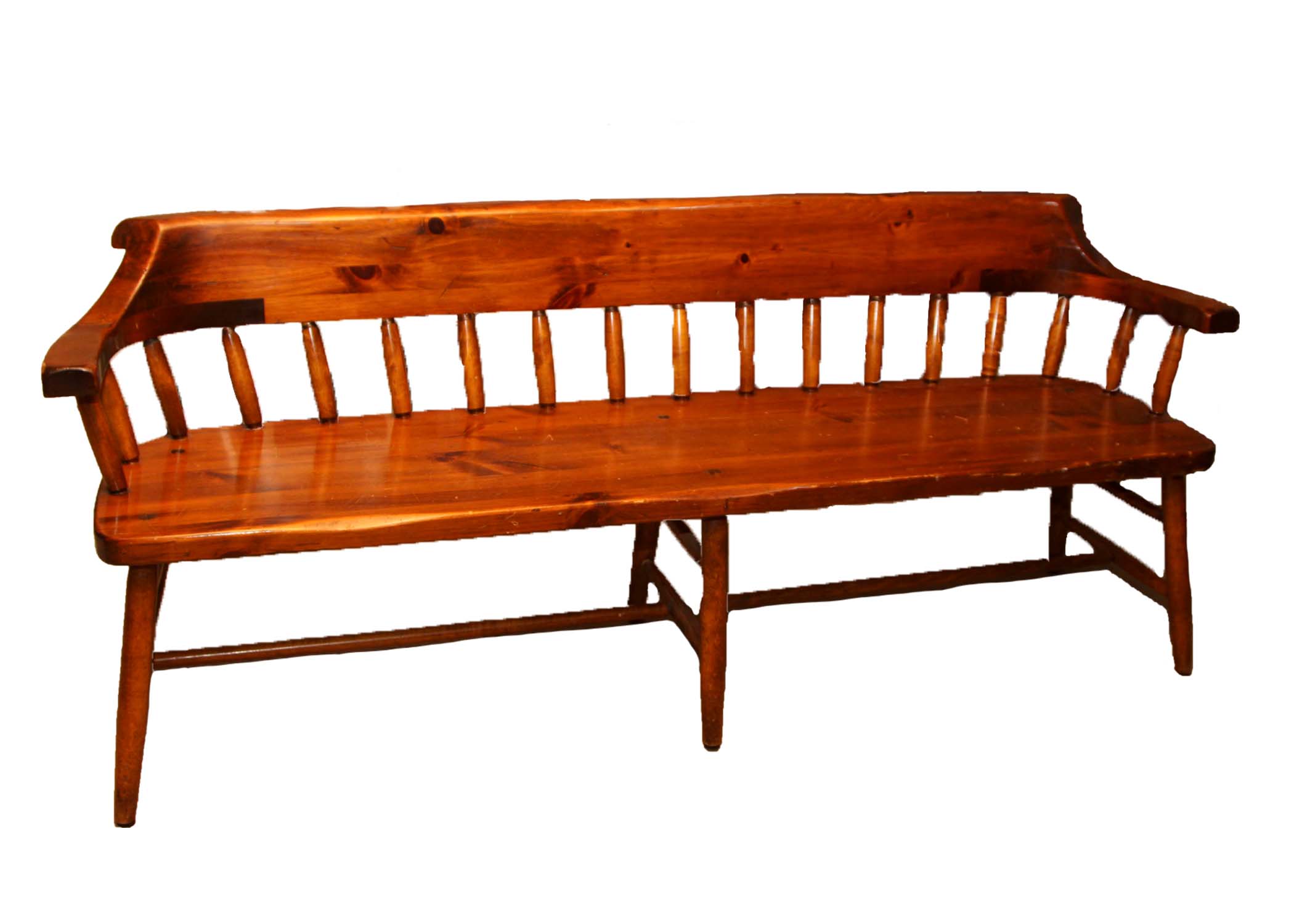 Wooden Pine Deacon's Bench