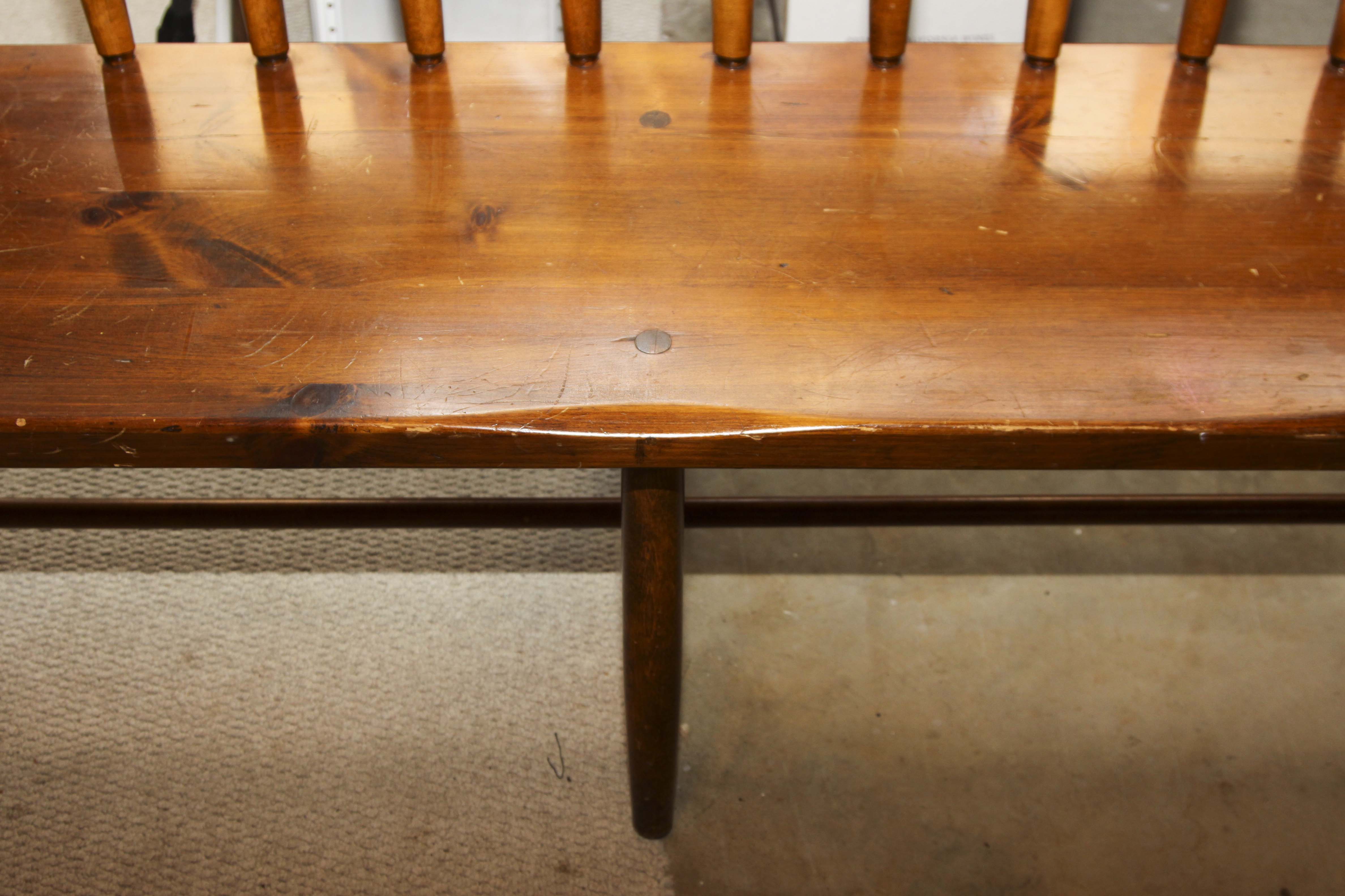 Wooden Pine Deacon's Bench