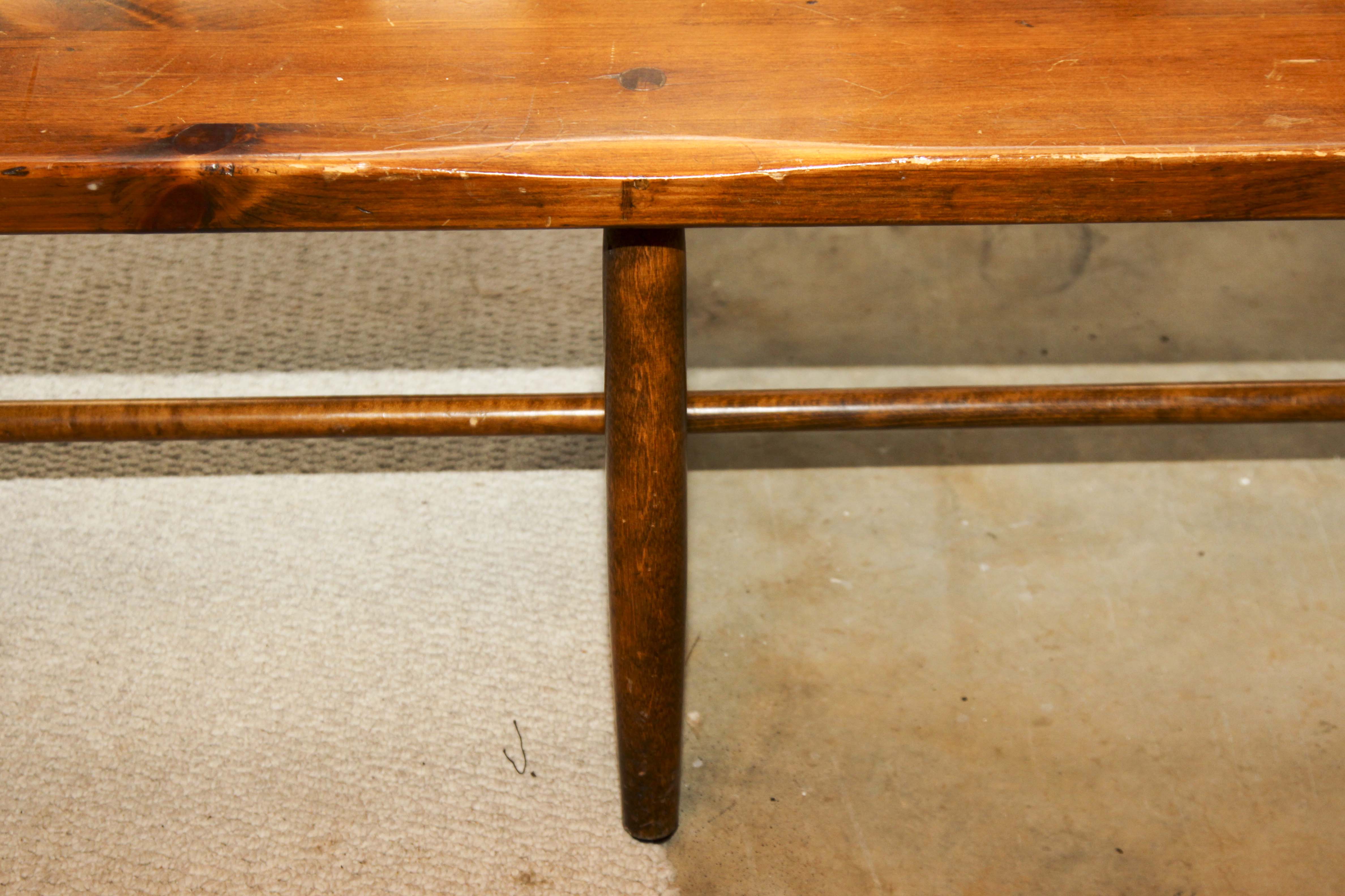 Wooden Pine Deacon's Bench