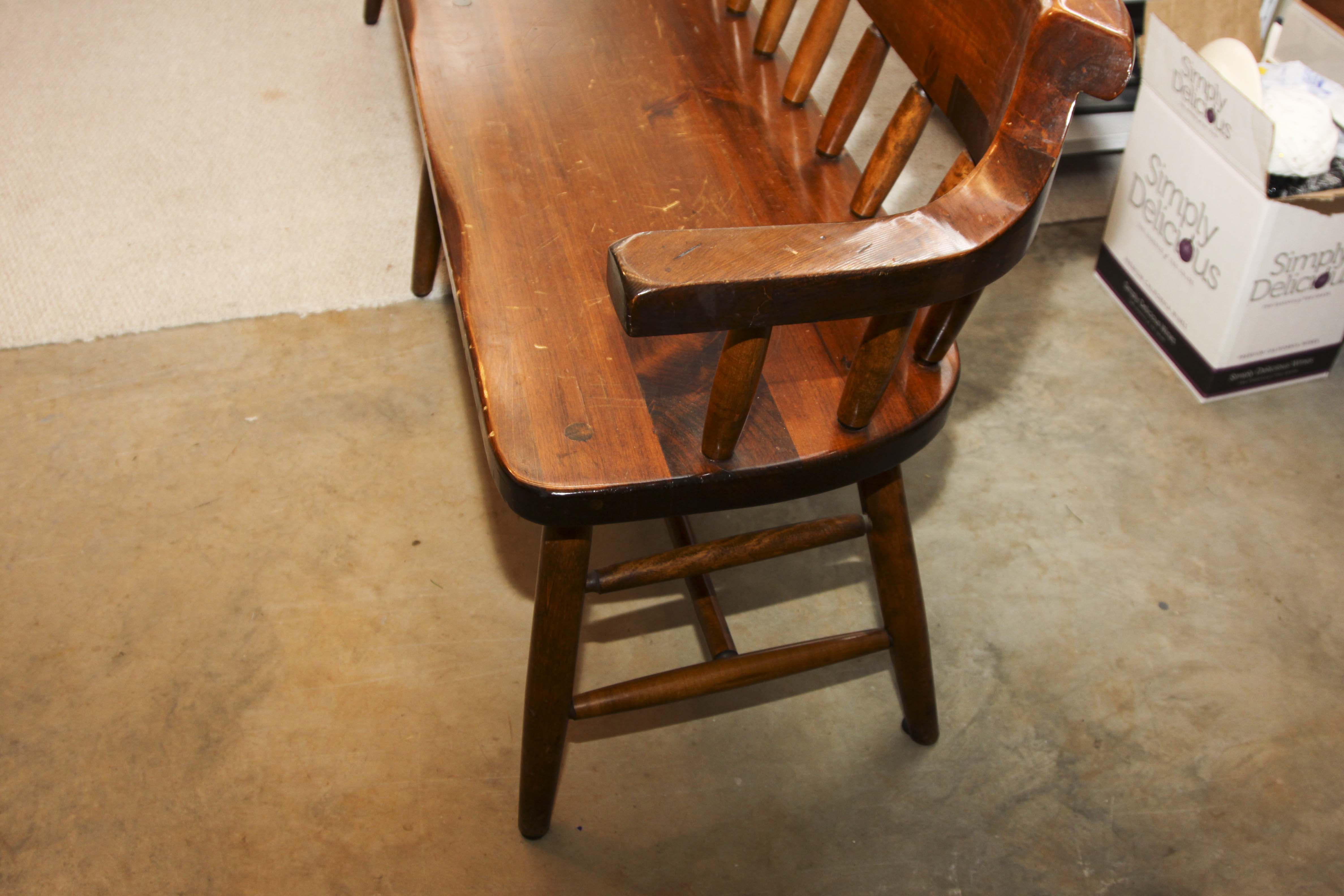 Wooden Pine Deacon's Bench