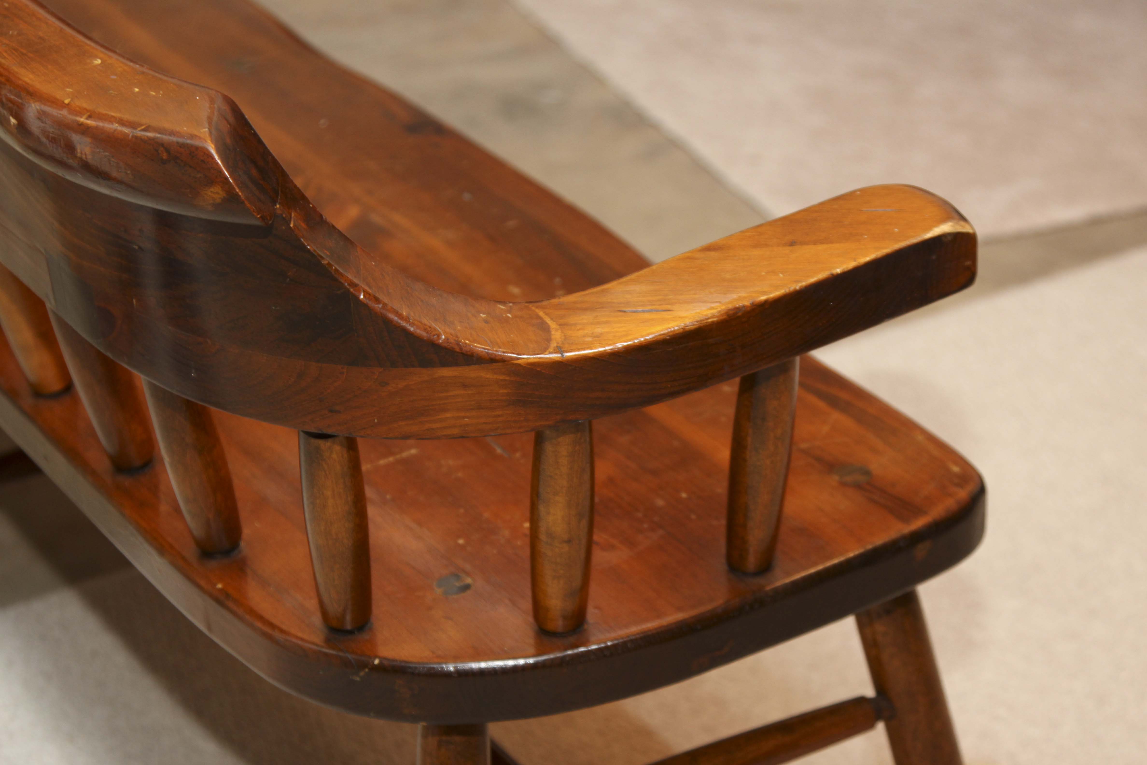 Wooden Pine Deacon's Bench