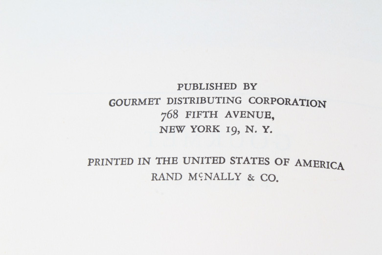 Three Volumes of "The Gourmet's Cookbook"