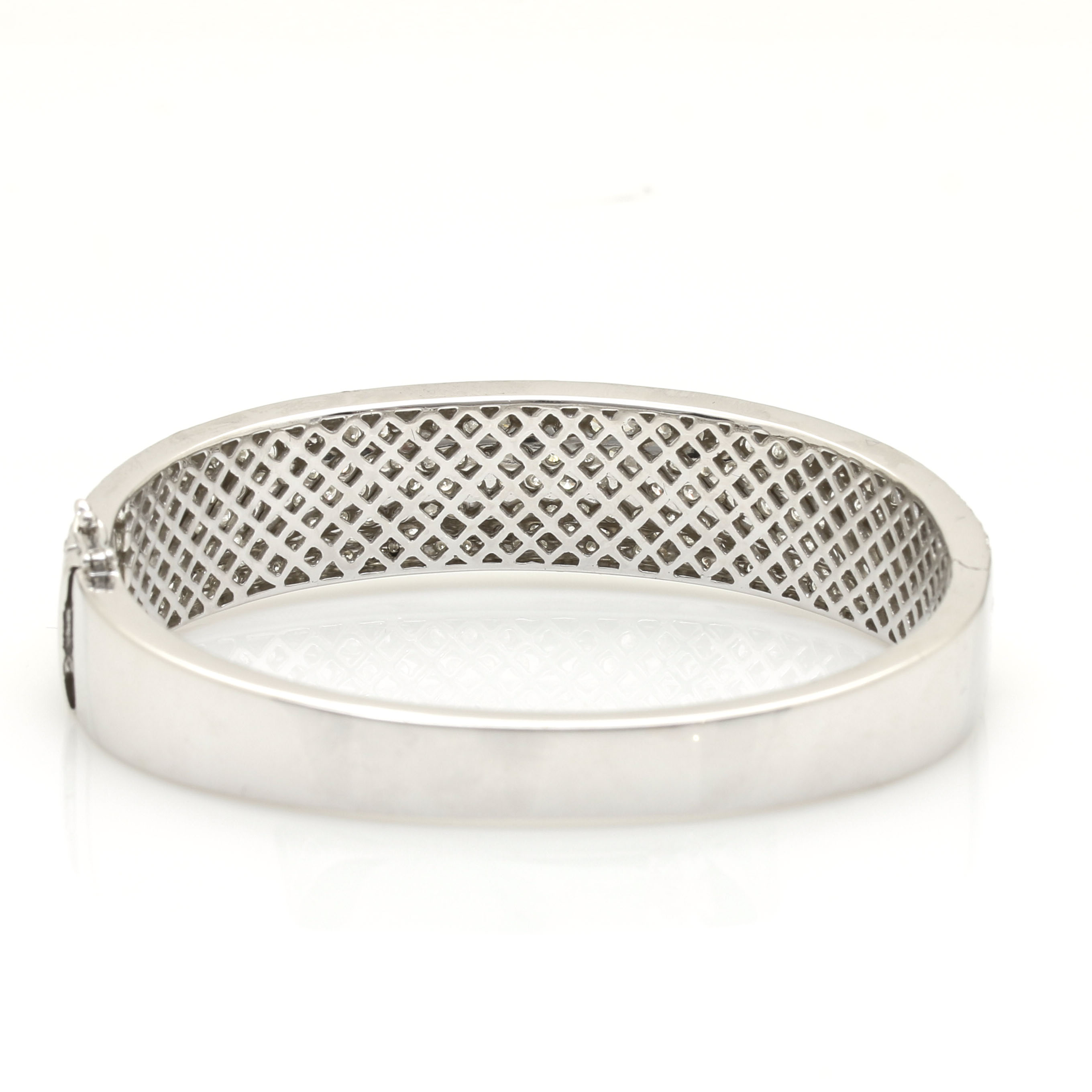 18K White Gold 6.90 CTW Pavé Diamond Bangle