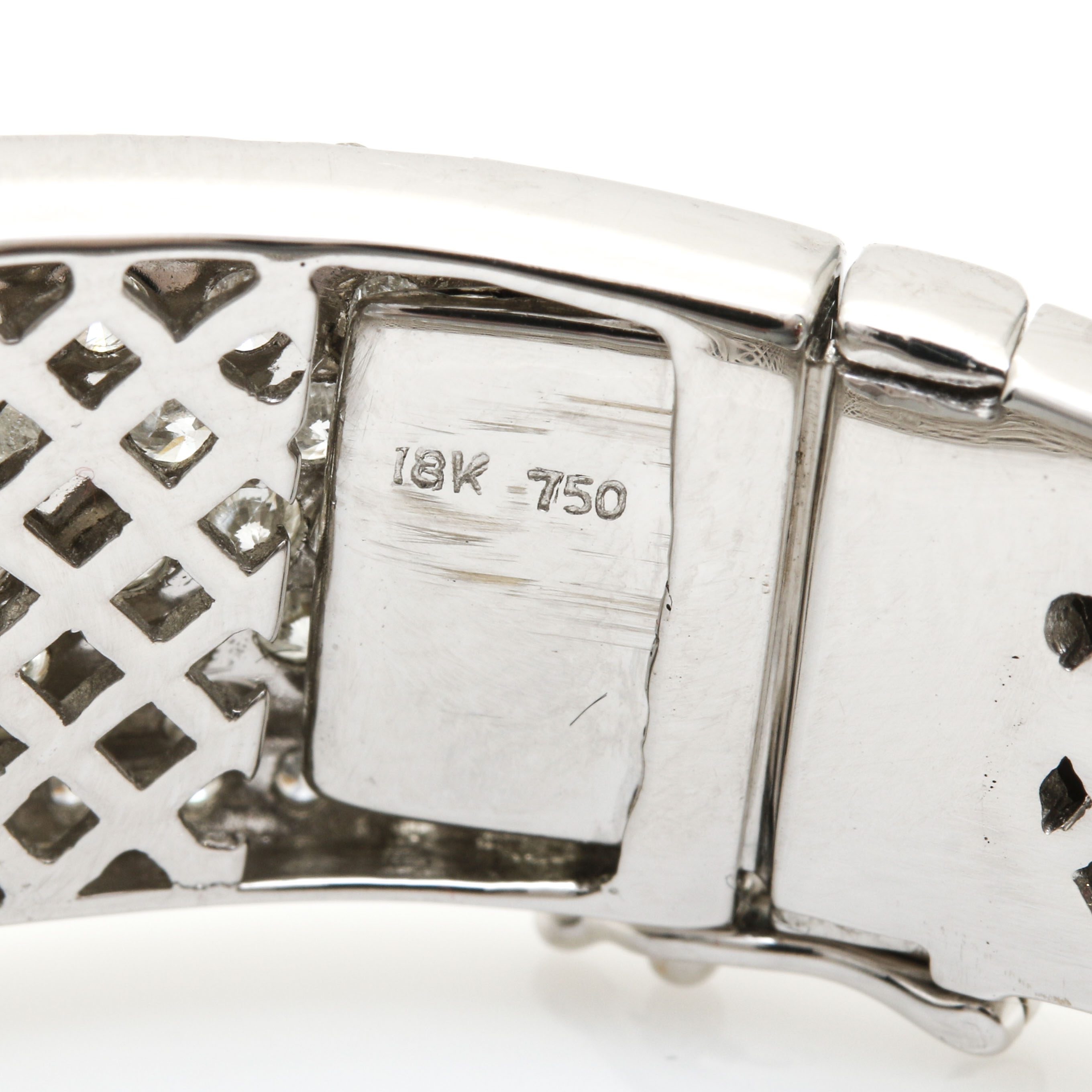 18K White Gold 6.90 CTW Pavé Diamond Bangle