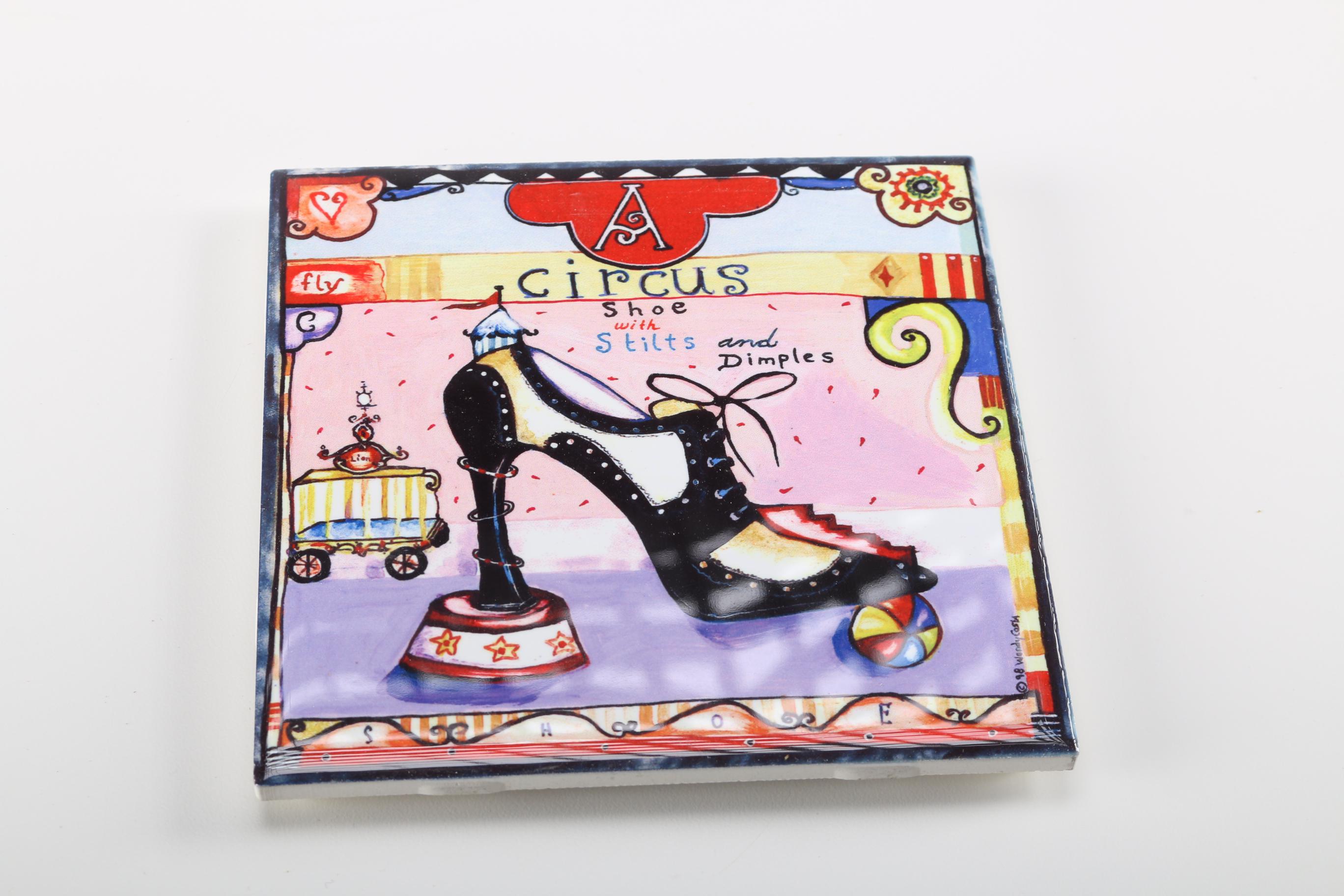 Decorative Clay Art "Maraca" Plate and Wendy Costa Trivets