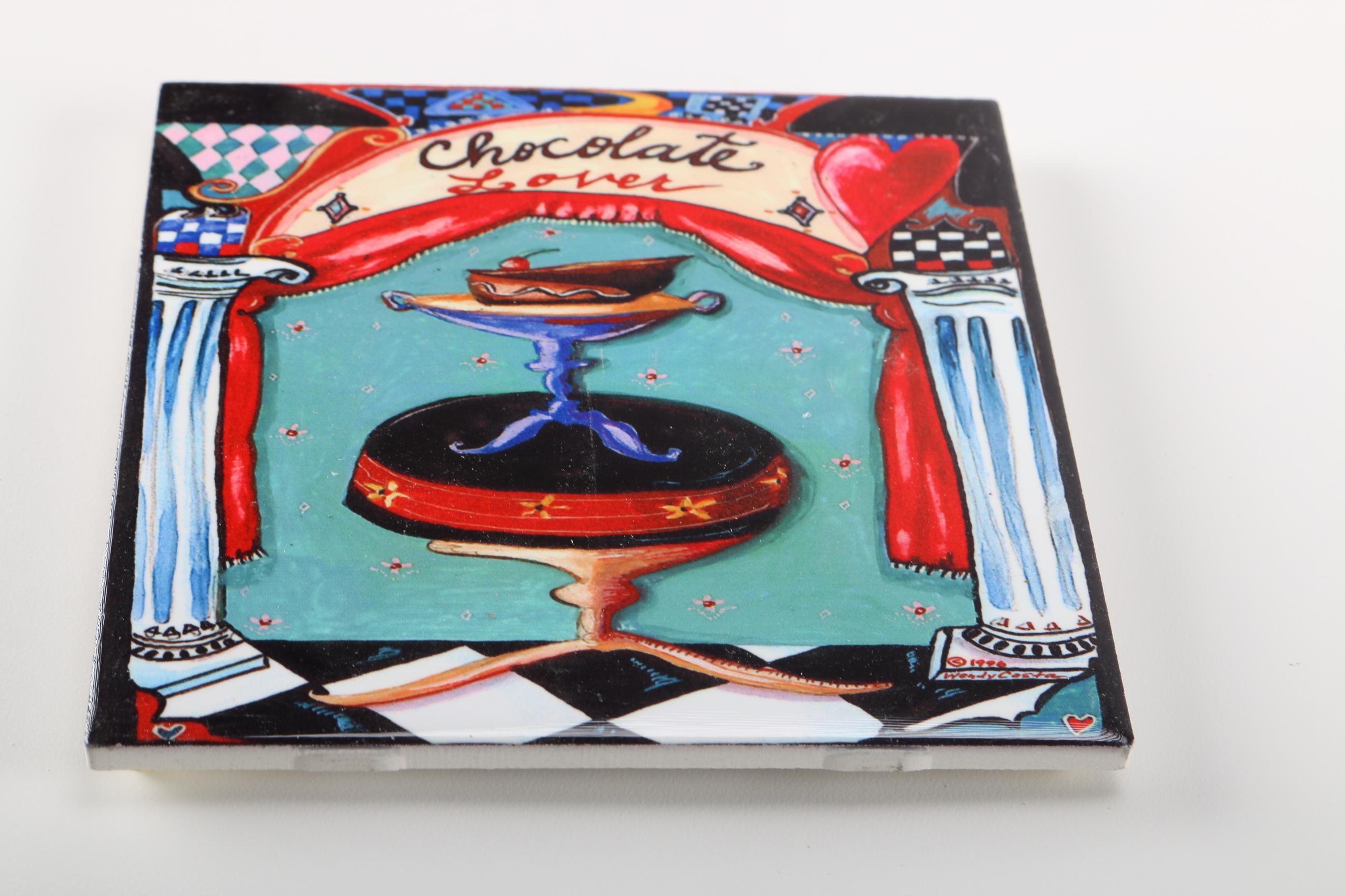 Decorative Clay Art "Maraca" Plate and Wendy Costa Trivets