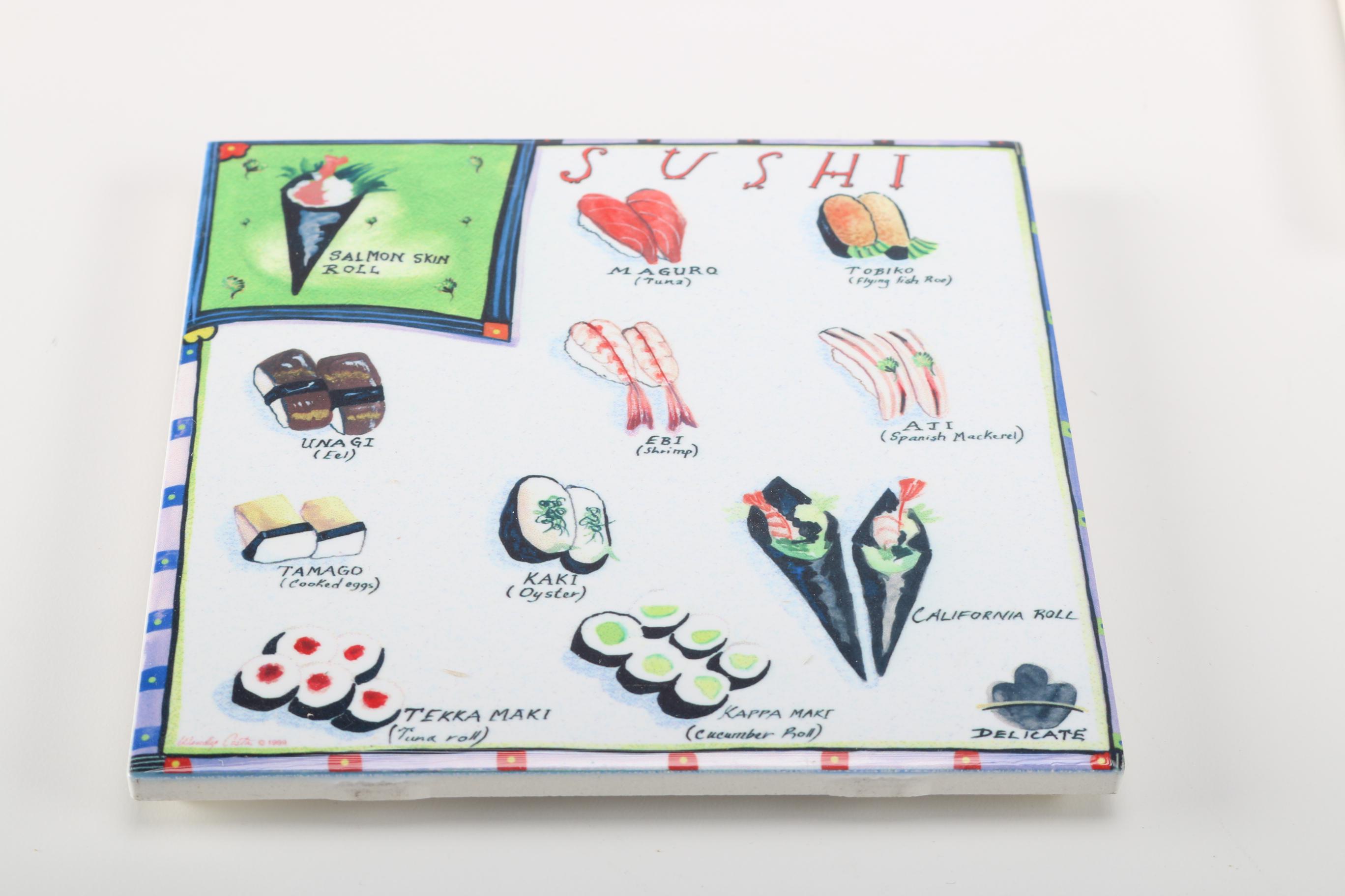 Decorative Clay Art "Maraca" Plate and Wendy Costa Trivets