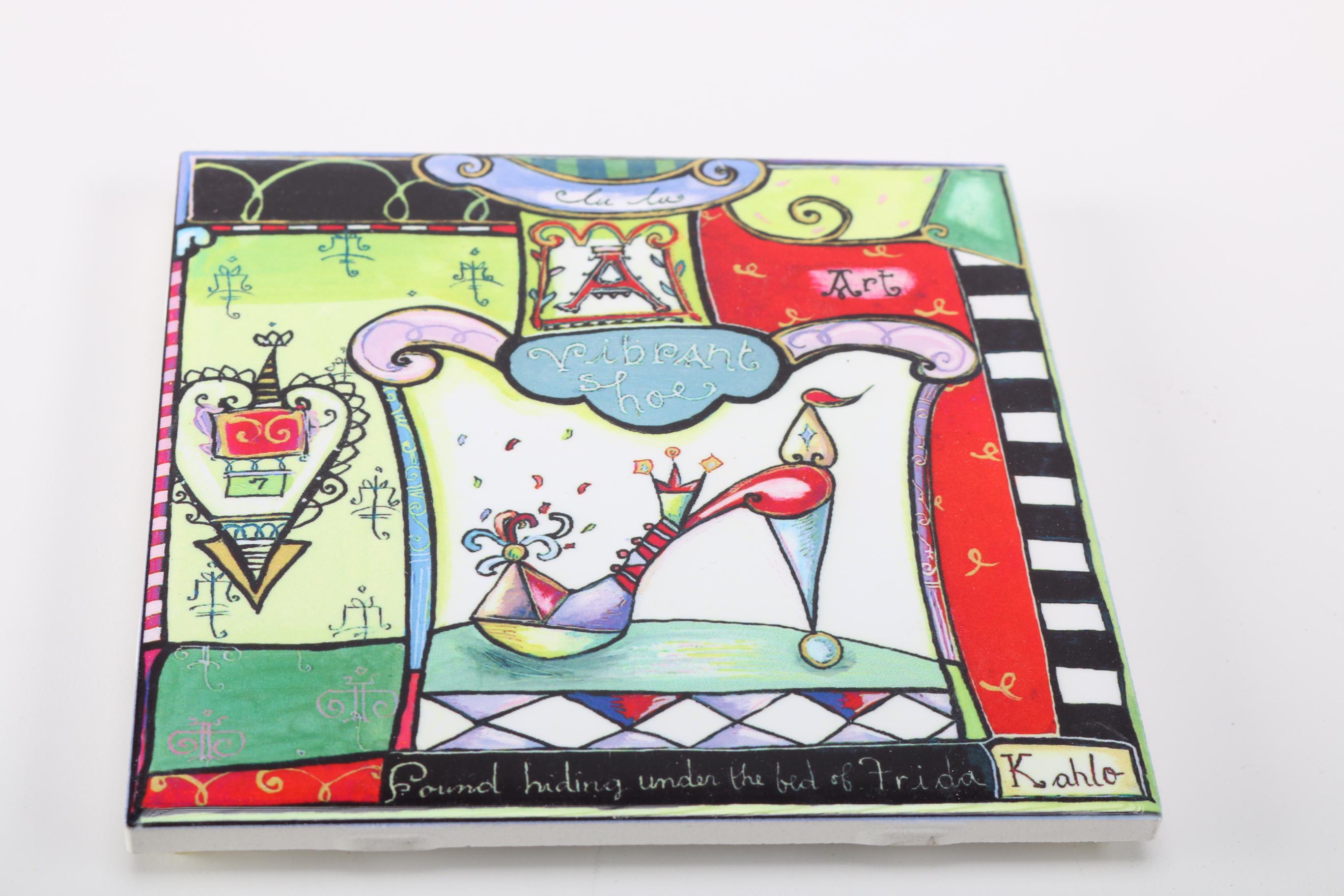 Decorative Clay Art "Maraca" Plate and Wendy Costa Trivets